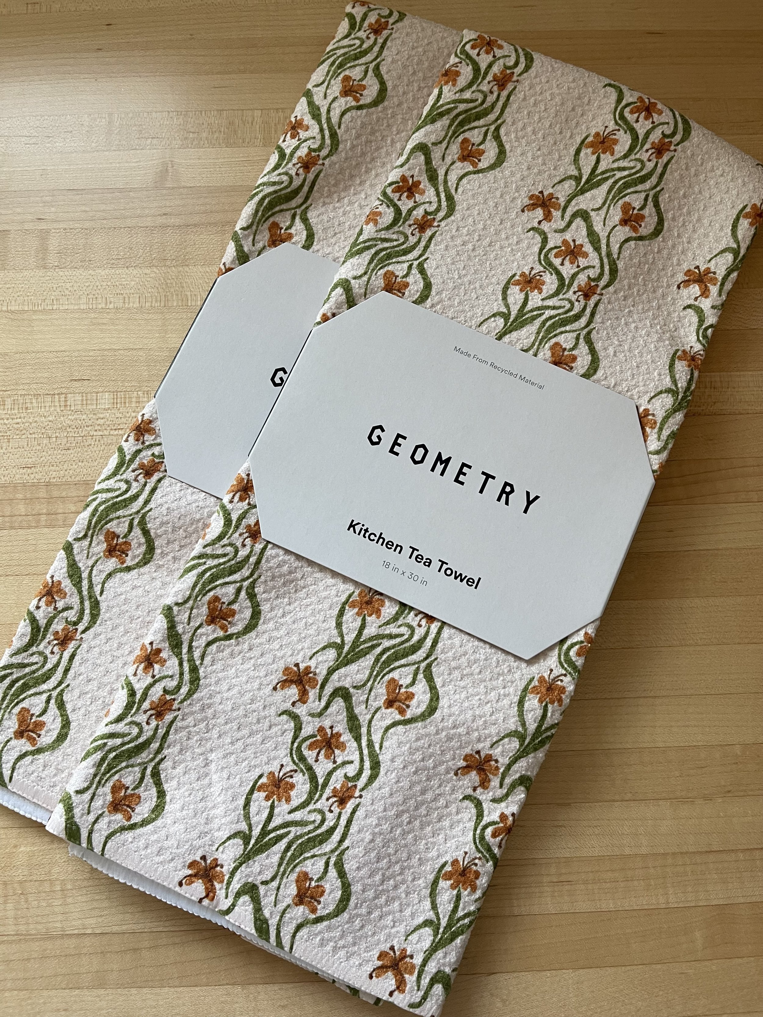 Bella Floral Stripe Tea Towel