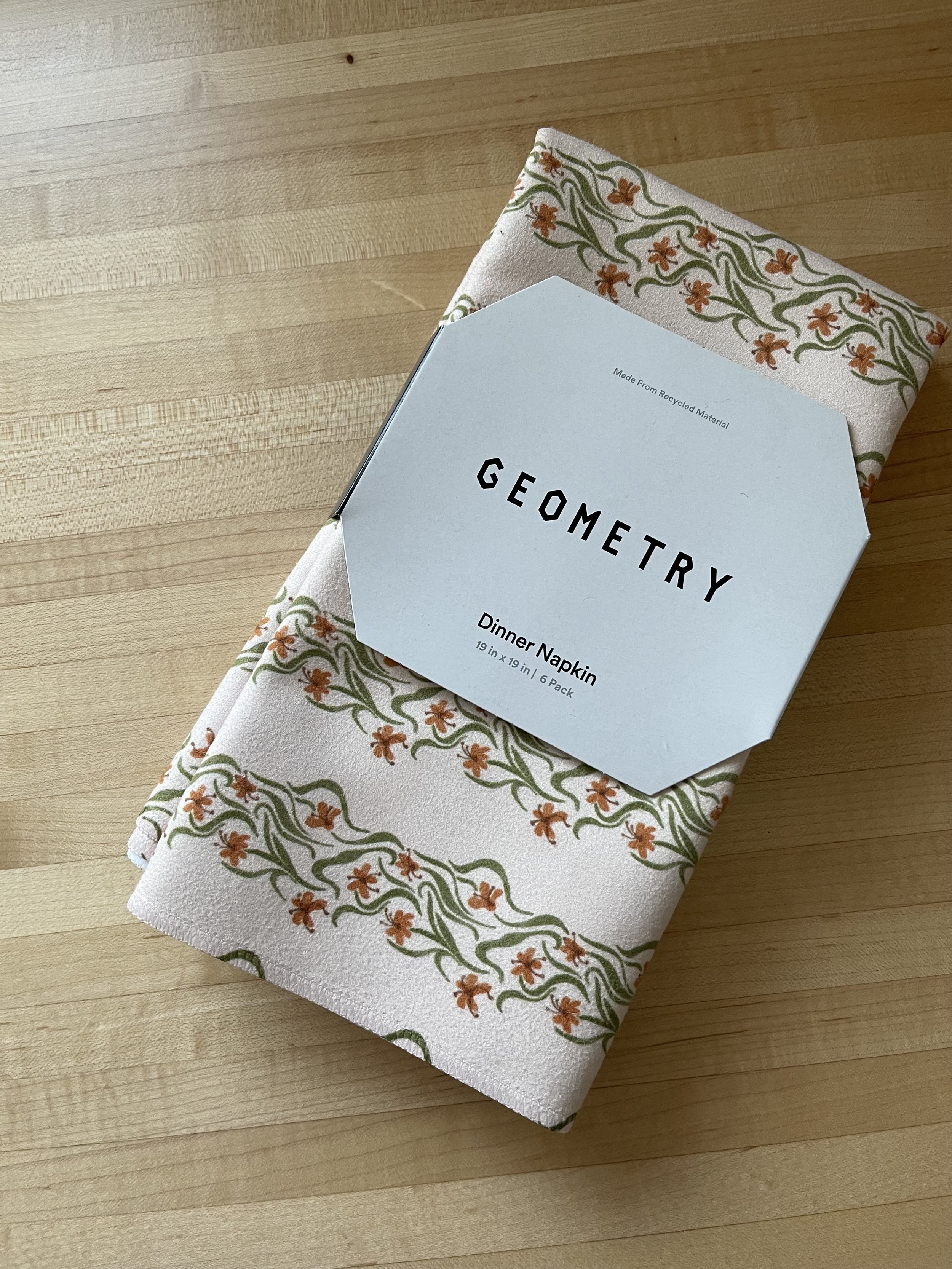 Bella Floral Stripe Dinner Napkin Set (6 pack)