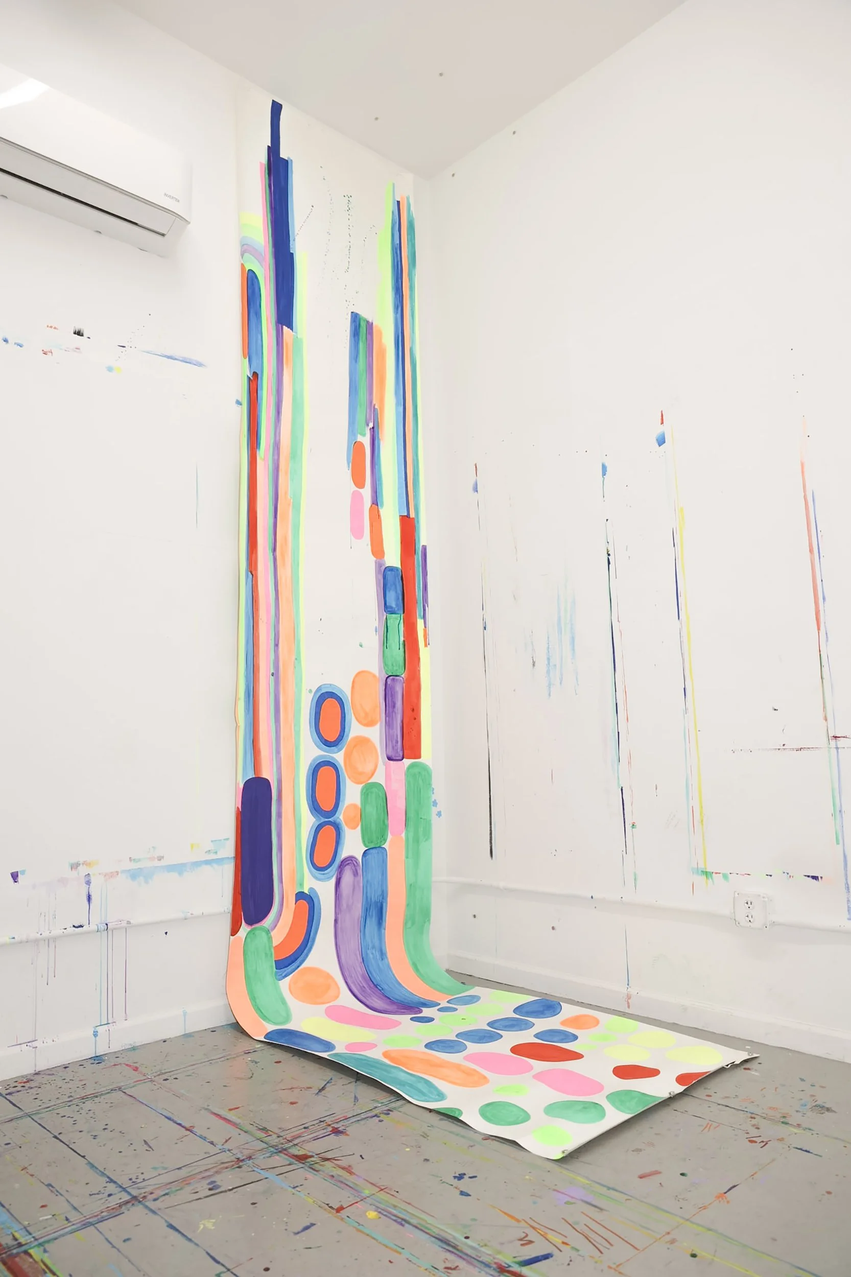 acrylic on 160lb rag paper, 15 ft