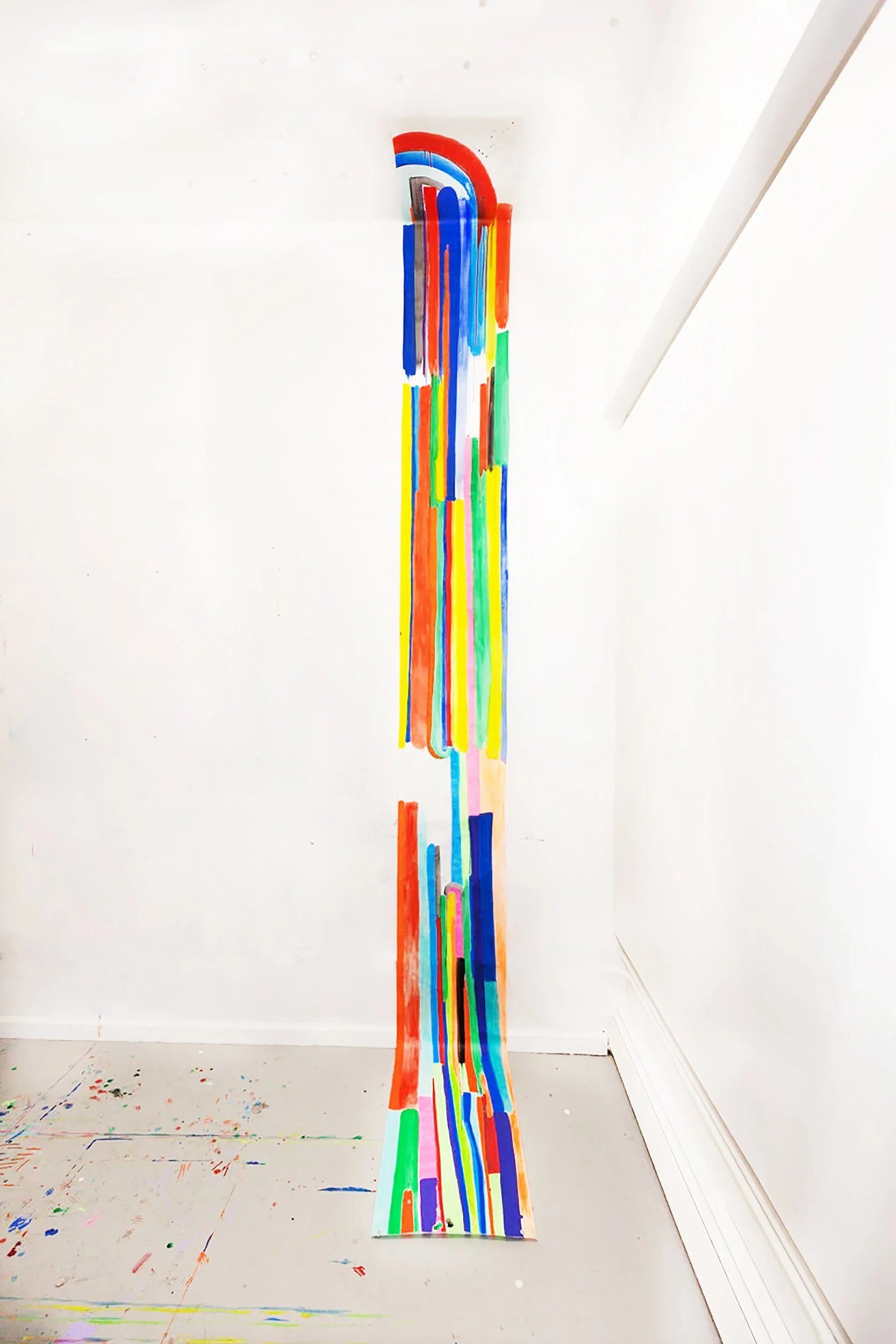 acrylic on vellum, 15 ft