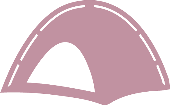 A stylized graphic of a book with a pinkish cover and white pages.