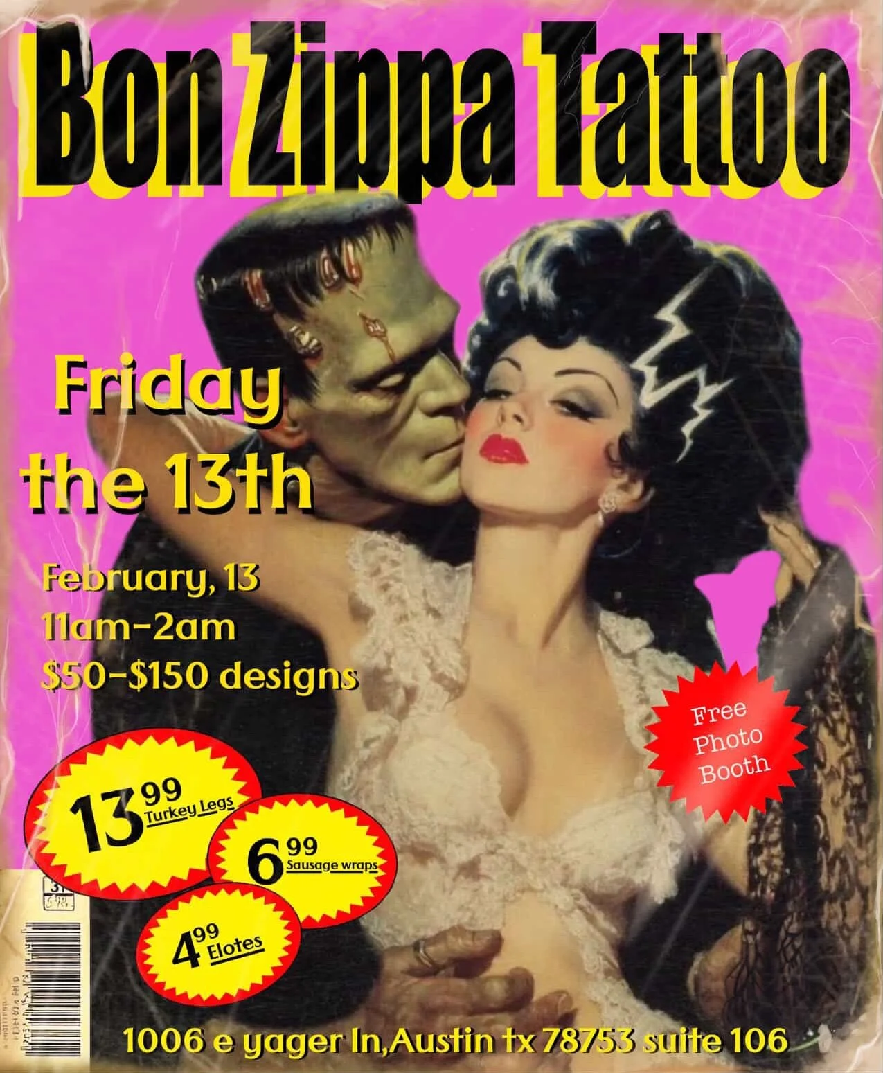 OFFICIAL FLASH FOR FRIDAY THE 13TH!!!!! With tattoos, photo booths, food and vendors is set to be ONE HELL OF AN EVENT!!! Come by!!!!!!!

DM us or call 512-300-0447 for tattoo inquiries!

#friday13th #tattoo