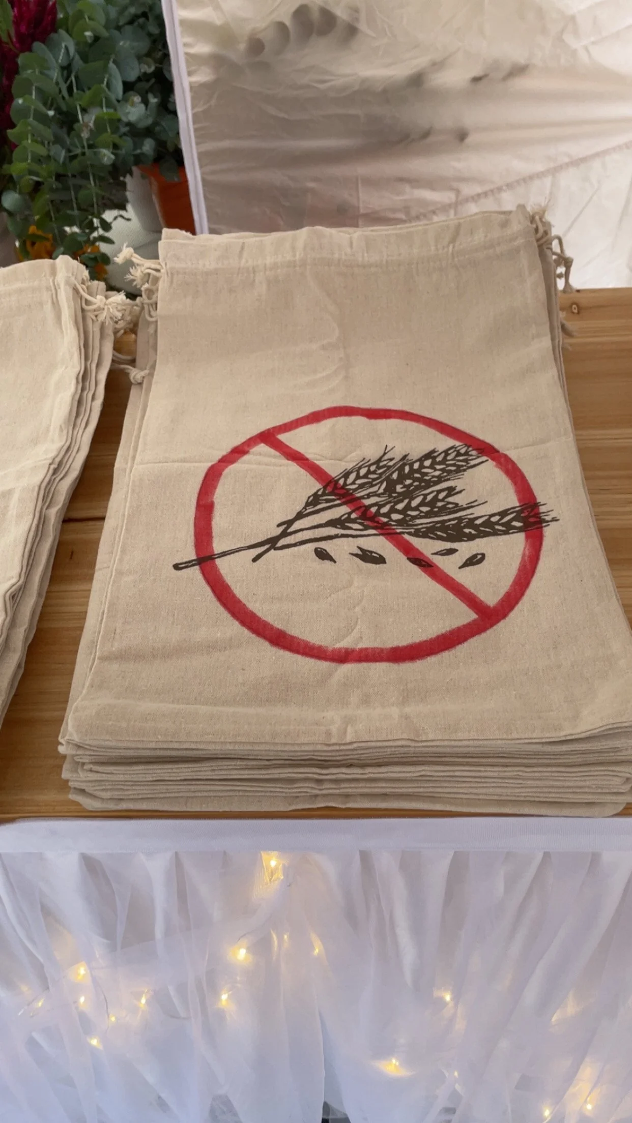 "No Gluten" Linen Bread Bag