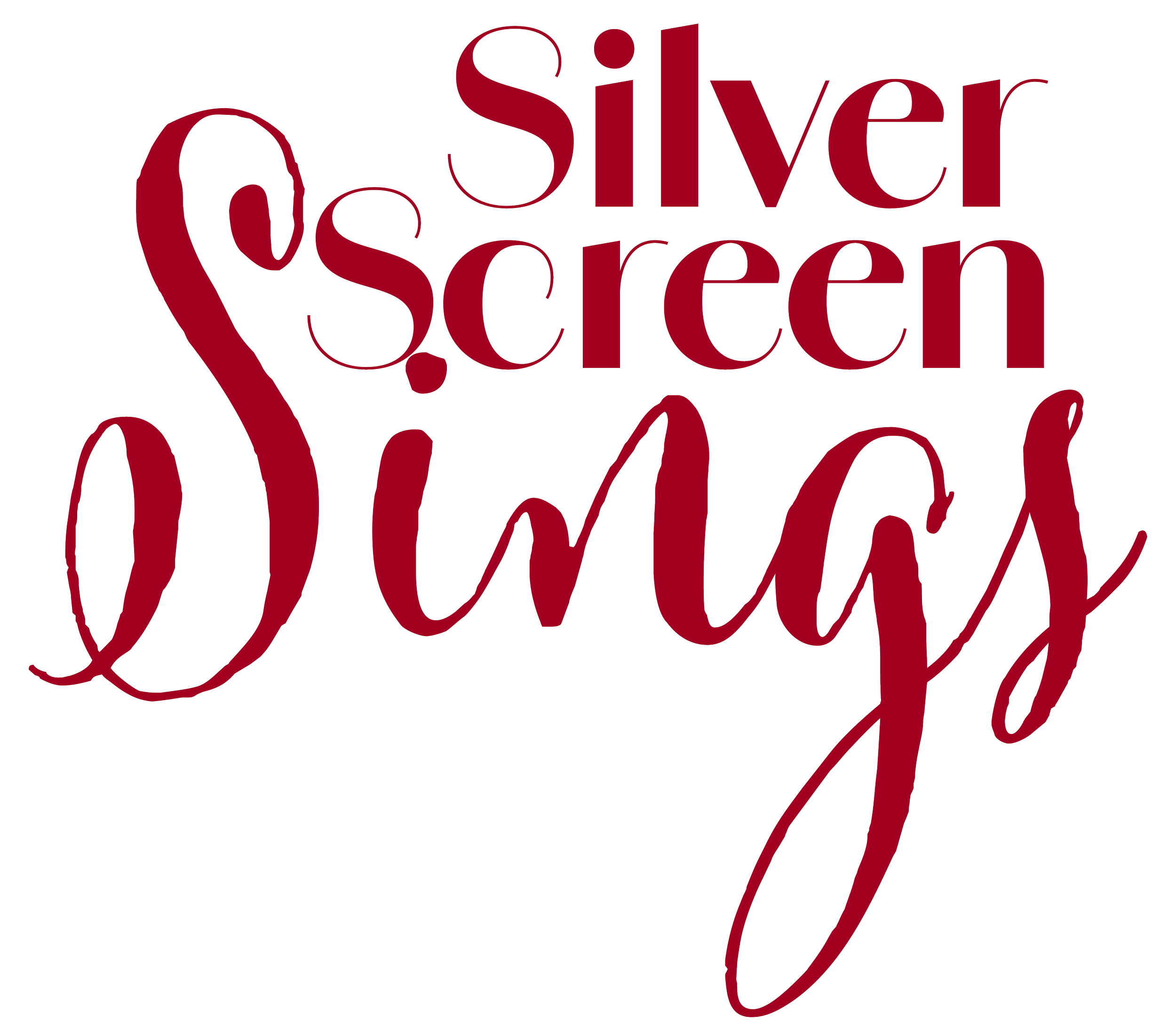 Stylized text reading 'Silver Screen Divas' in red cursive font.