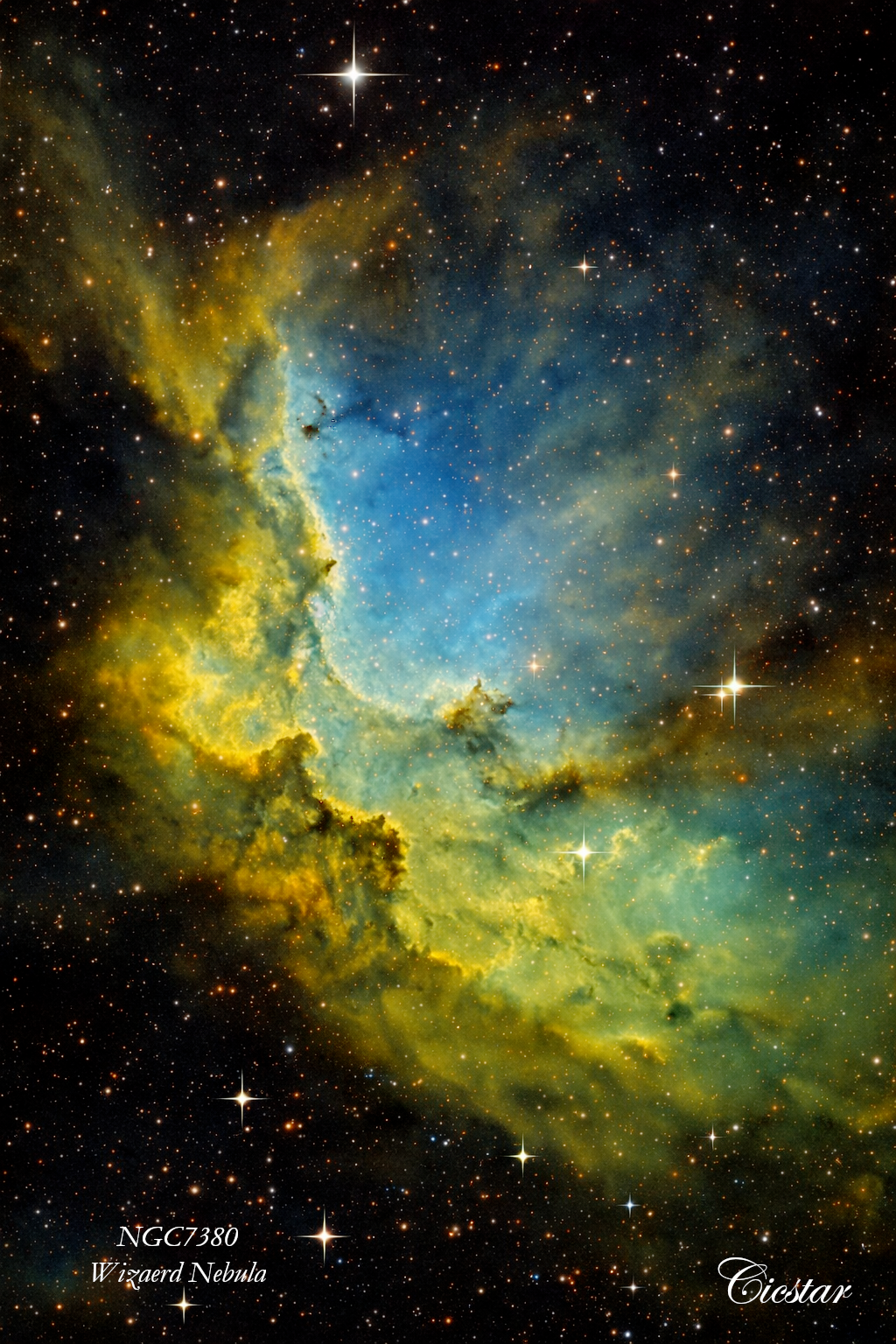 The Wizard Nebula (NGC 7380 / Sh2-142)  SHO - Digital Download