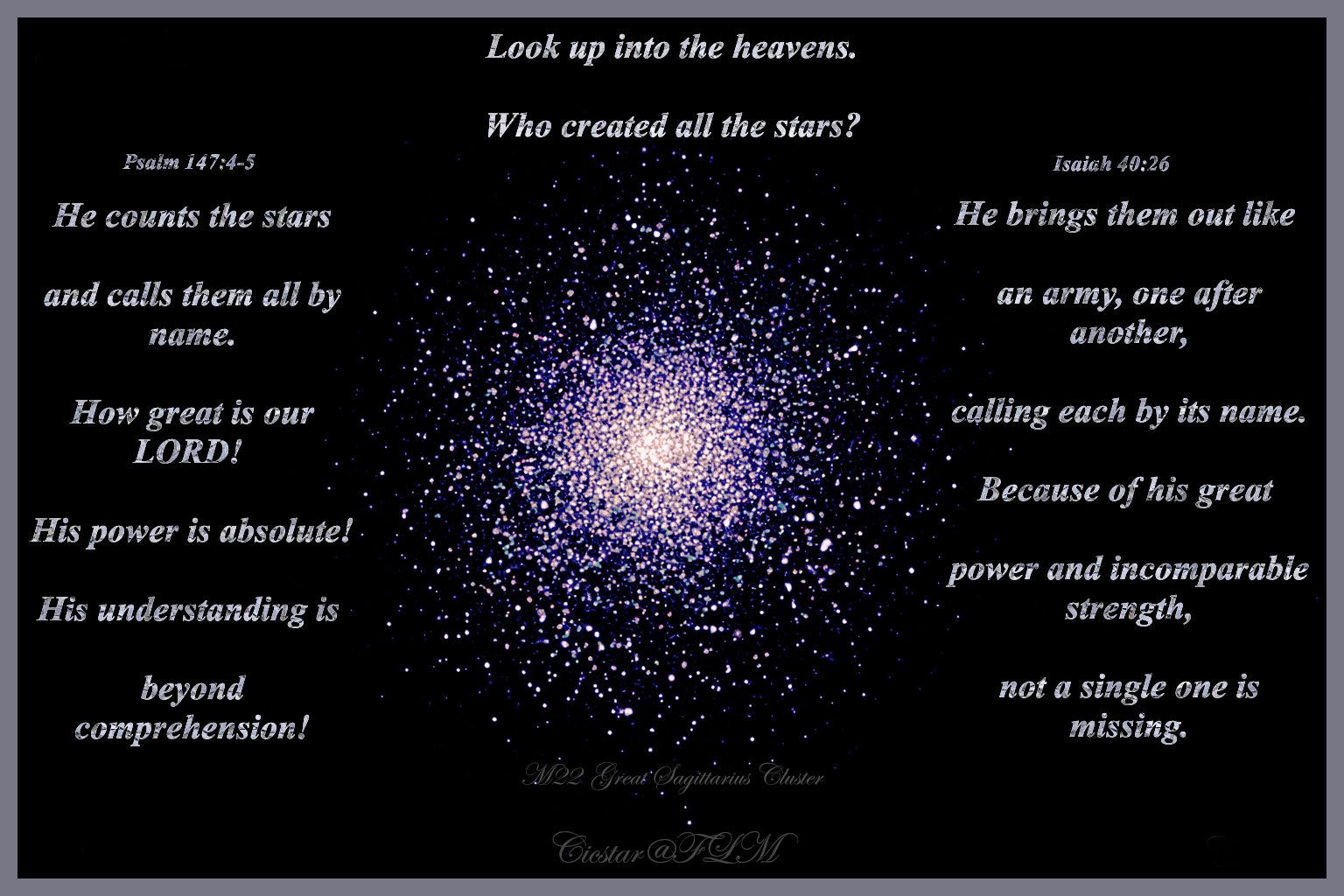 M22 - Sagittarius Cluster W/ Psalm 147:4-5 & Isaiah 40:26