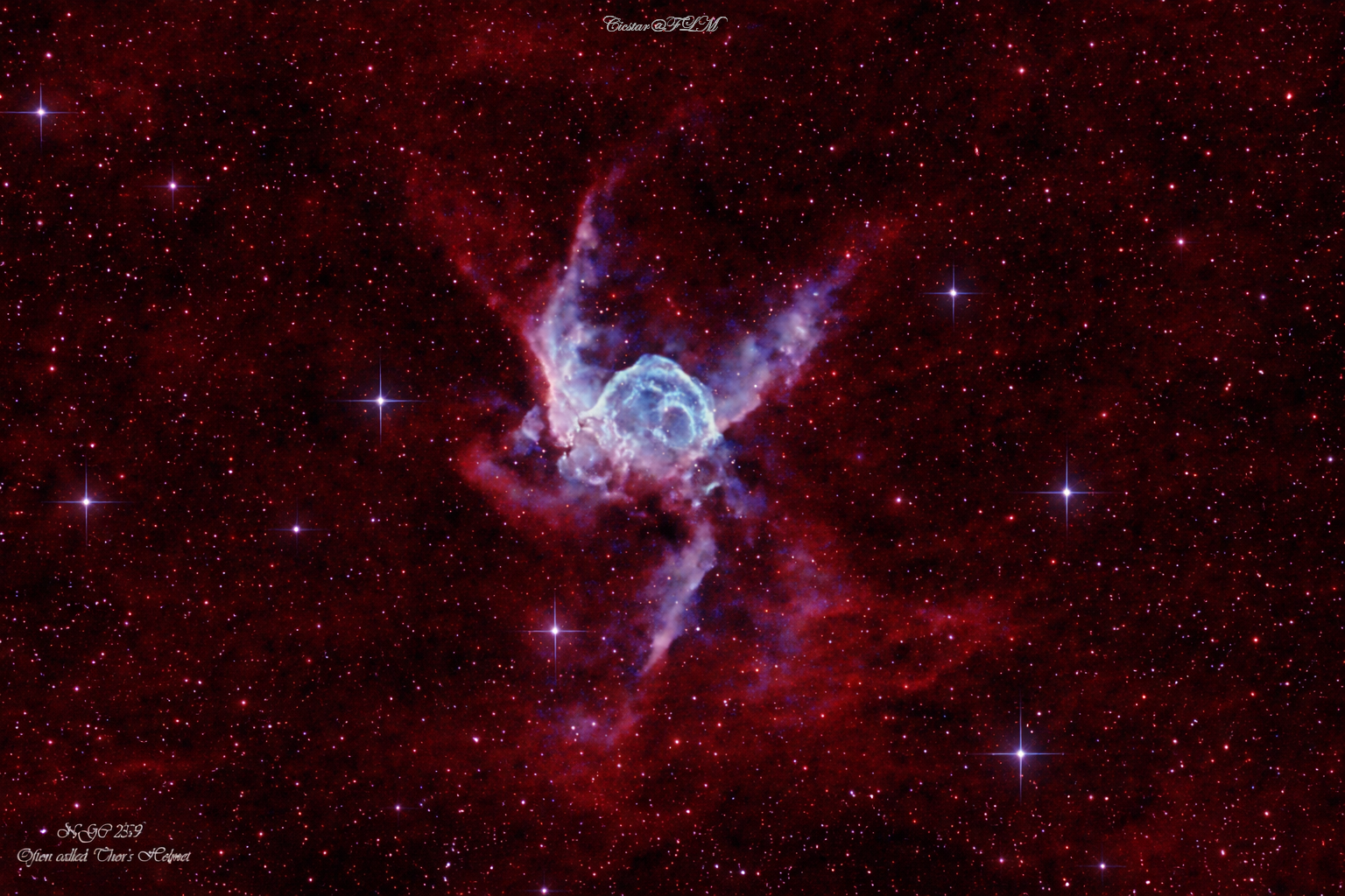 NGC 2359 - Thor's Helmet Cropped in Super Resolution