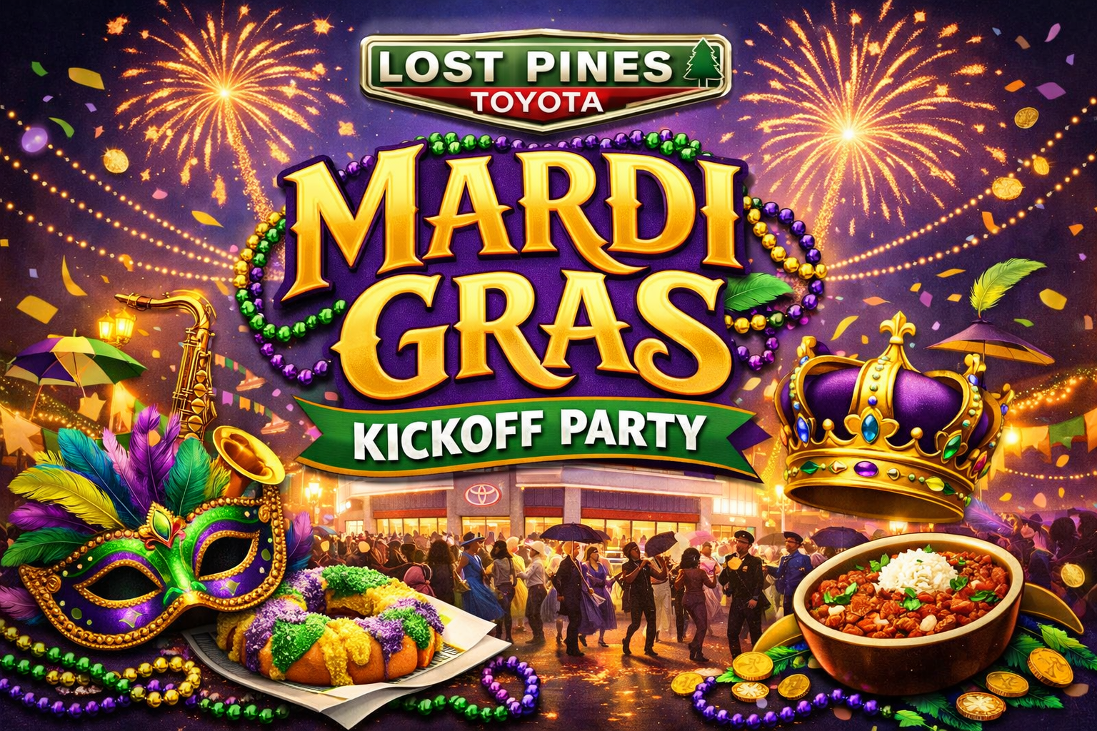 Two Bands, One Beat: Bastrop Kicks Off Mardi Gras in Style