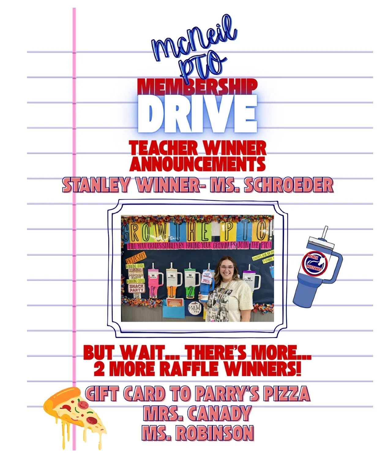 Congratulations to our Membership Drive contest and raffle winners!!!