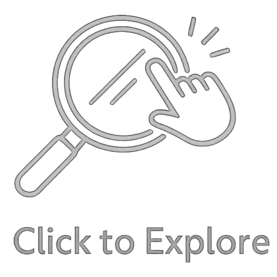 Magnifying glass with a hand clicking on it and the words 'Click to Explore' below.
