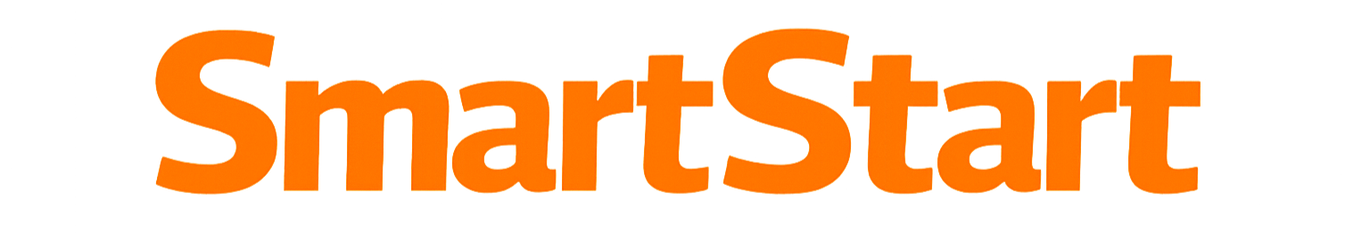 The logo for SmartStart in orange text with a black background.