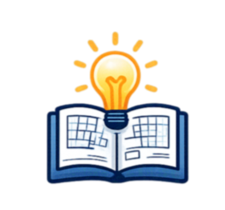 An open book with a lightbulb above it, symbolizing ideas or learning.