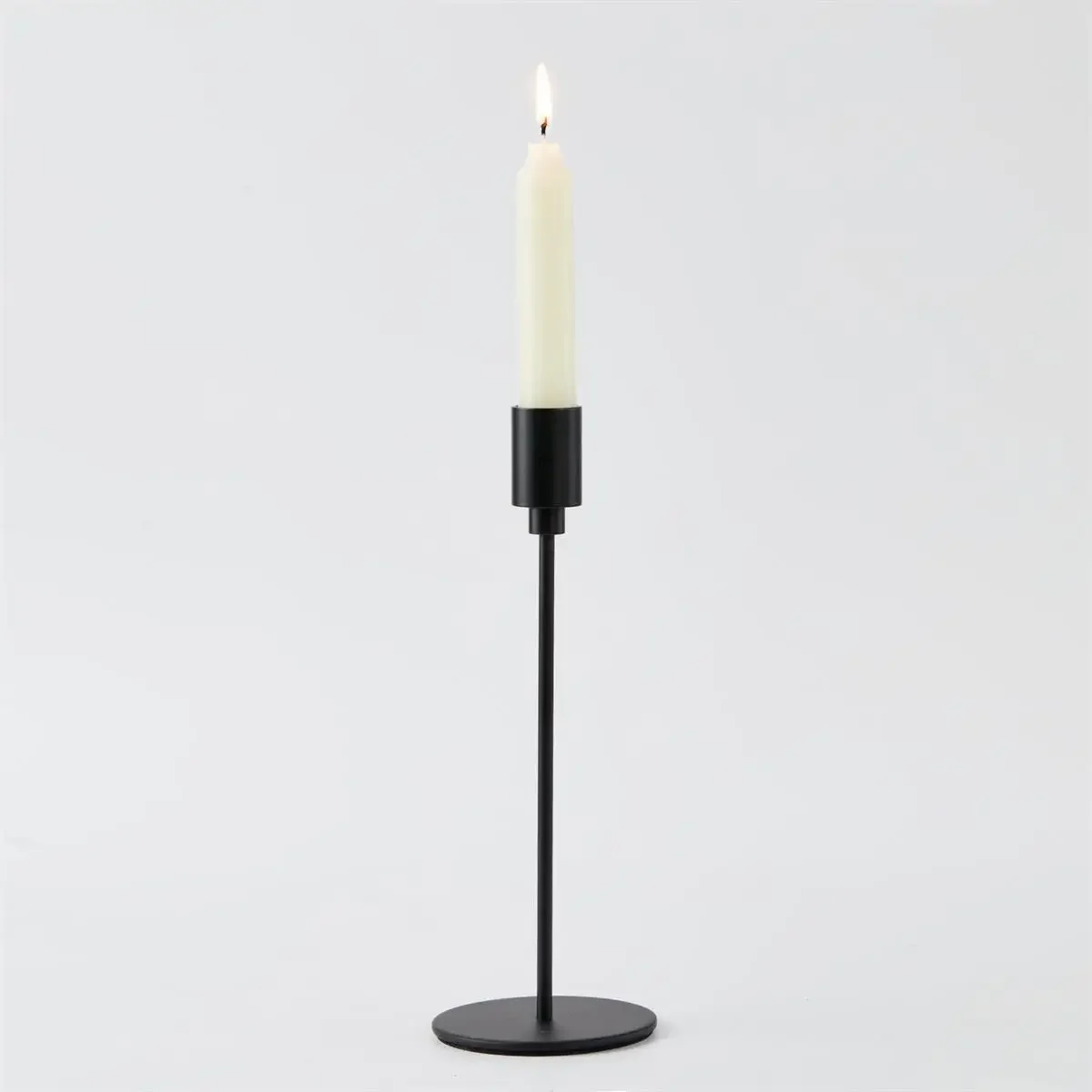 Taper Candle Holder - Black - 9" Height