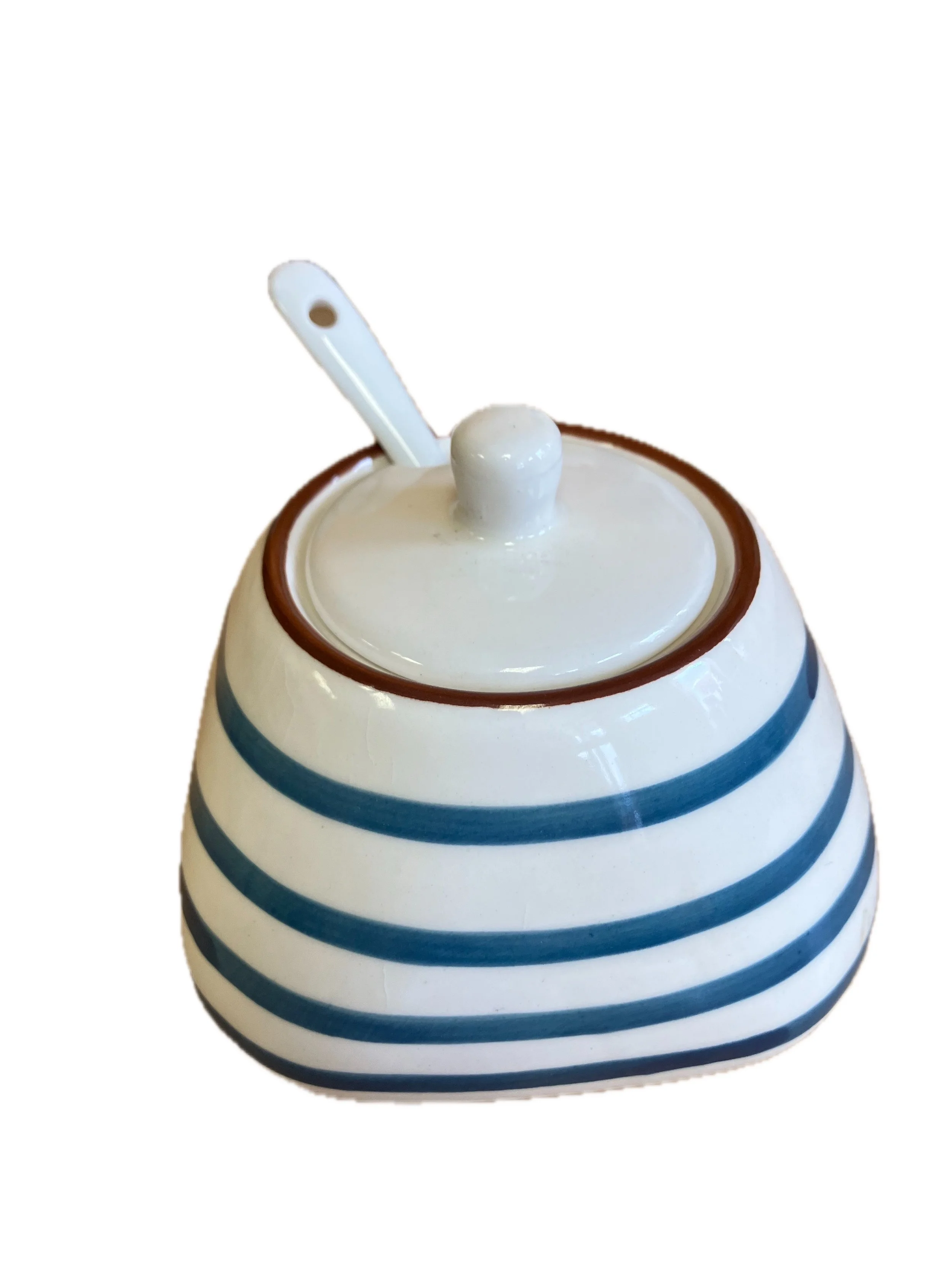 Japanese Hand-Painted Spice Jar and Spoon