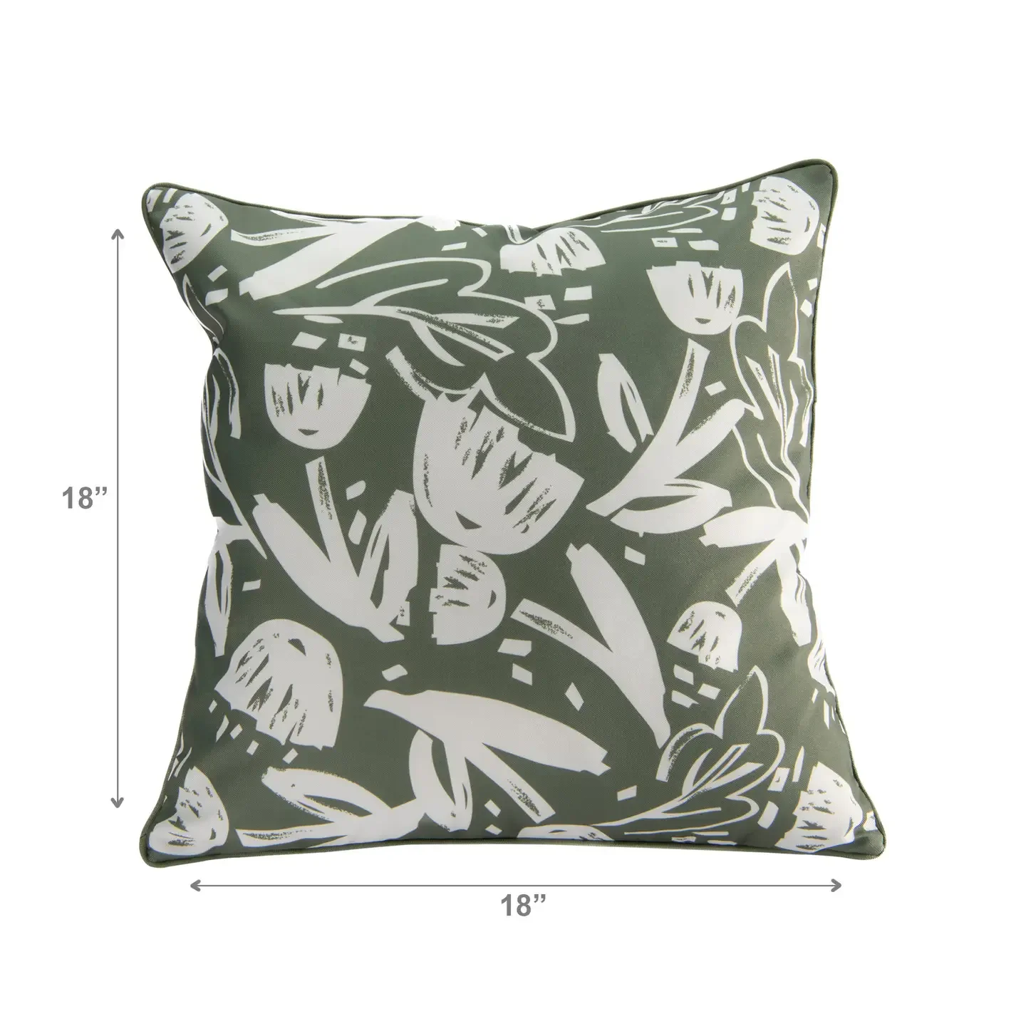 Floral Pattern Waterproof Outdoor Cushion - 18" x 18"