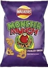 Walkers Monster Munch Pickled Onion Crisps - 72g