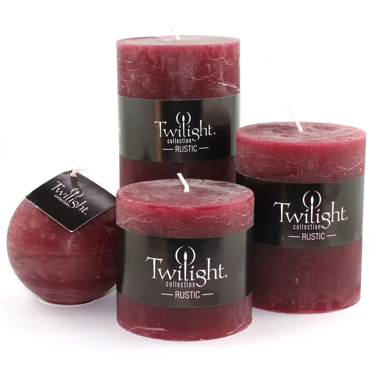 Burgundy Rustic Pillar Candle - 3 Inch