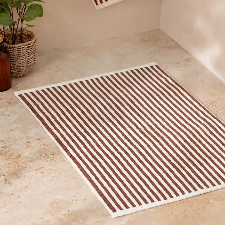 Hebden Stripe Cotton Bath Mat - 50 x 70cm