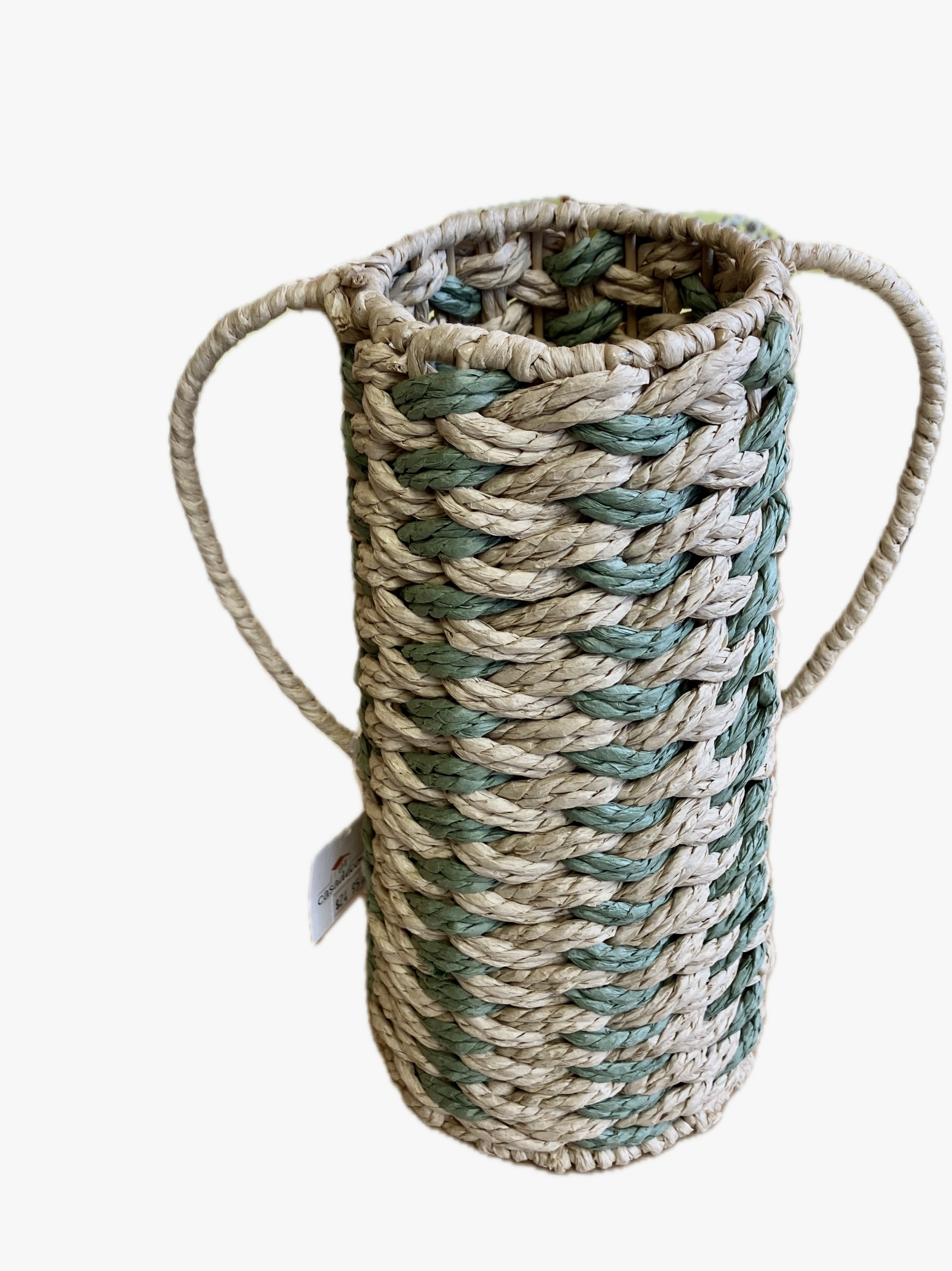 Aria Paper Rope Vase With Handle - Medium