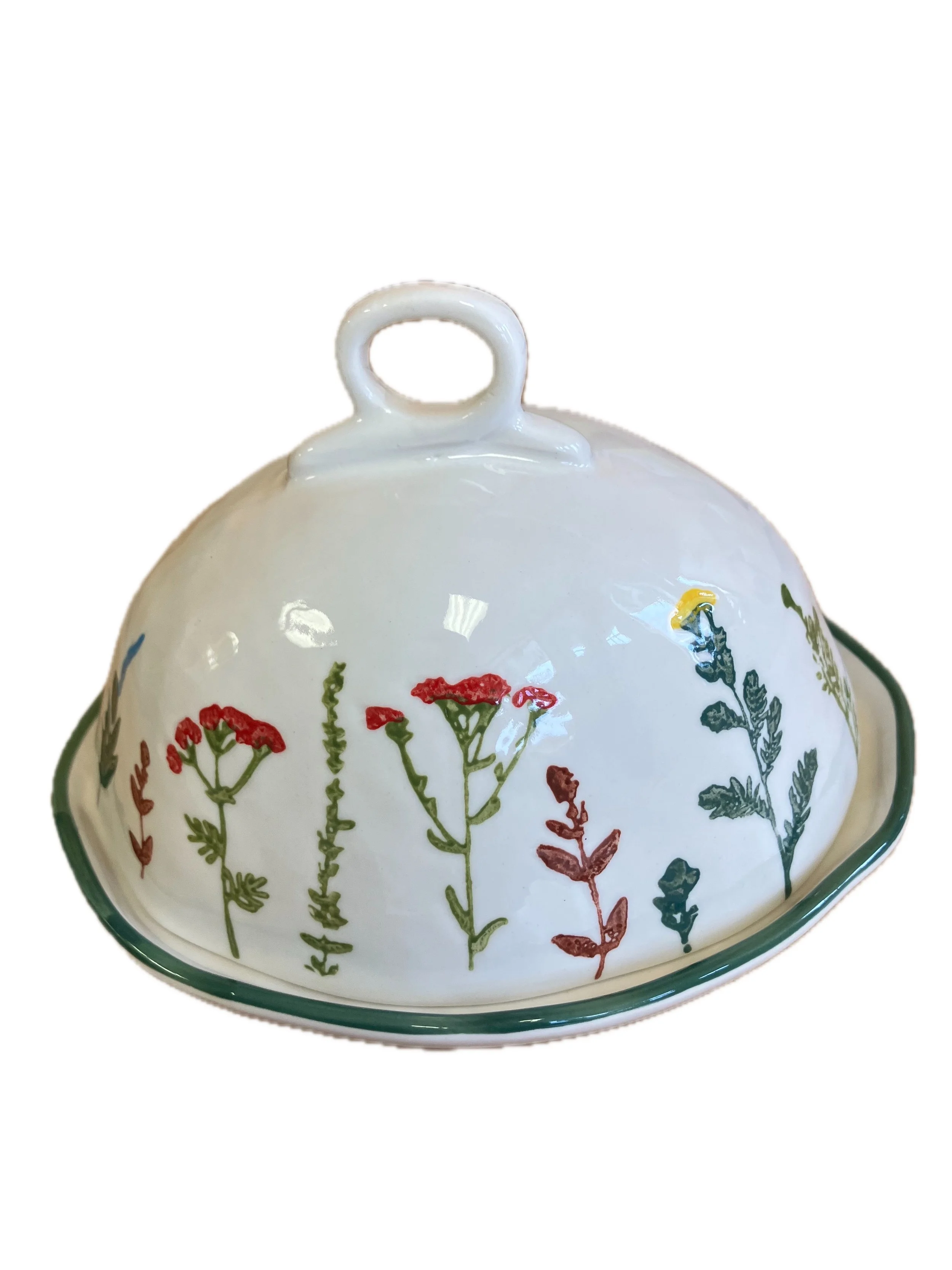 Wildflower Butter Dish - Hand Painted