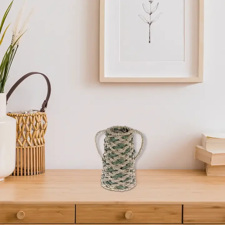 Aria Paper Rope Vase with Handles - Small