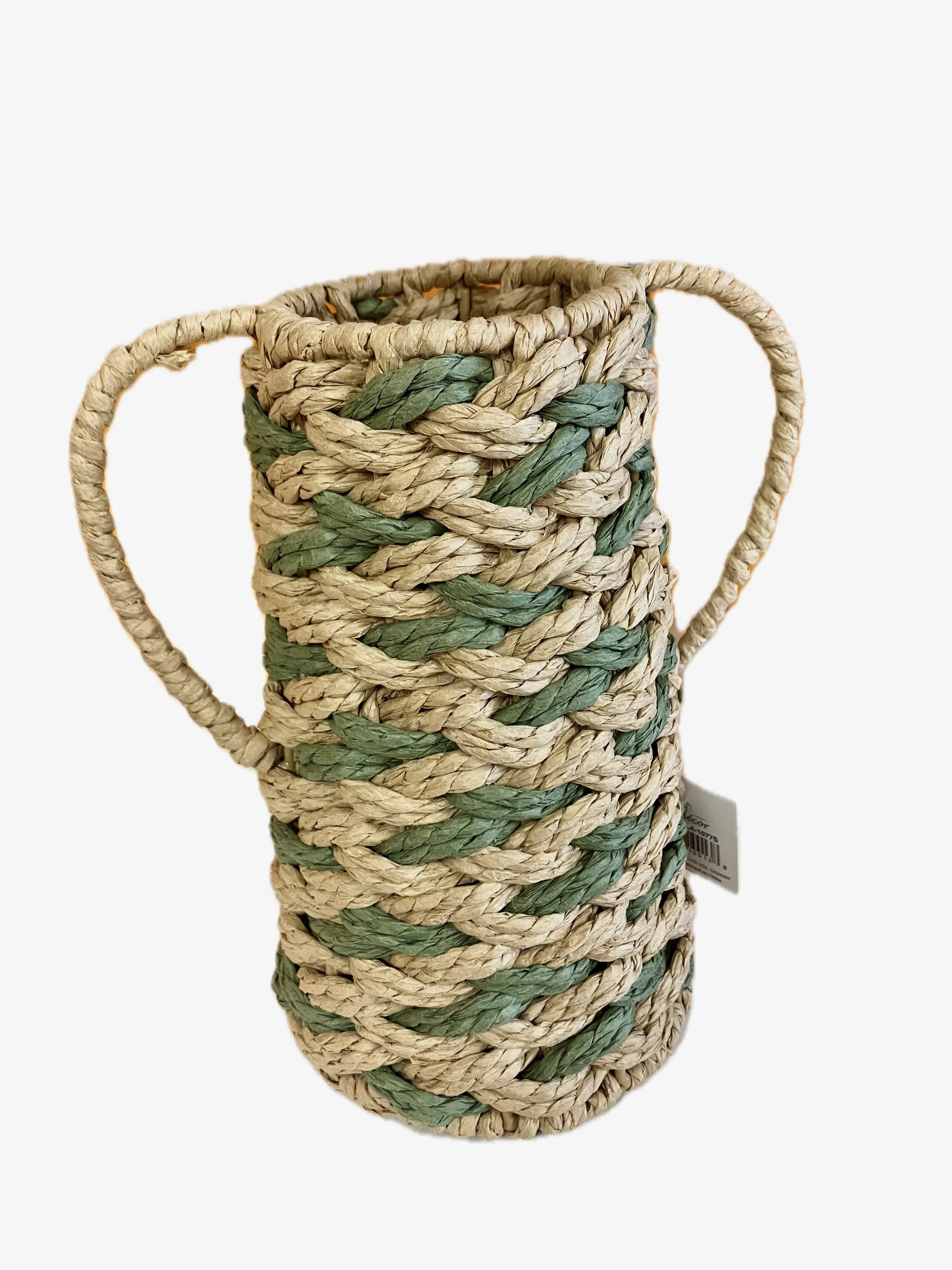 Aria Paper Rope Vase with Handle - Small