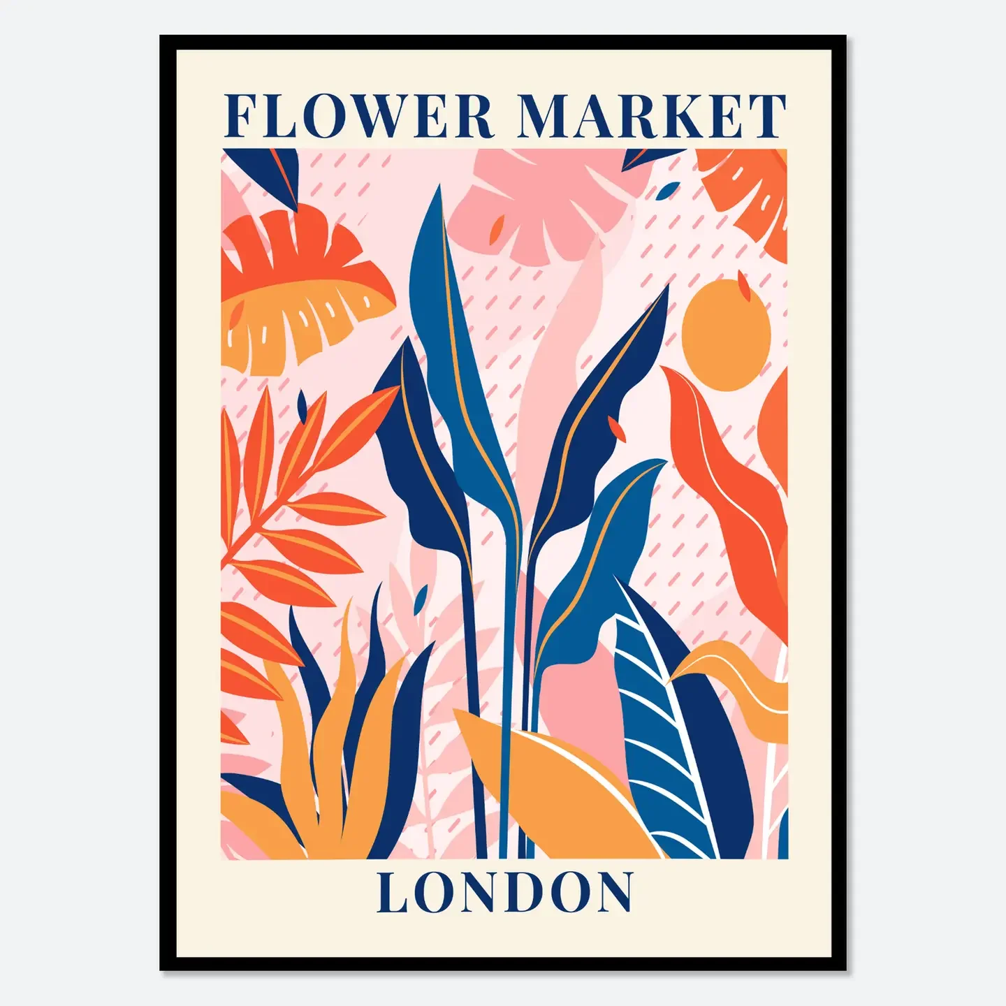 Flower Market London Colorful Botanical Art Print