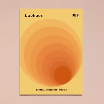 Bauhaus 1919 Geometric Orange Circles Art Print