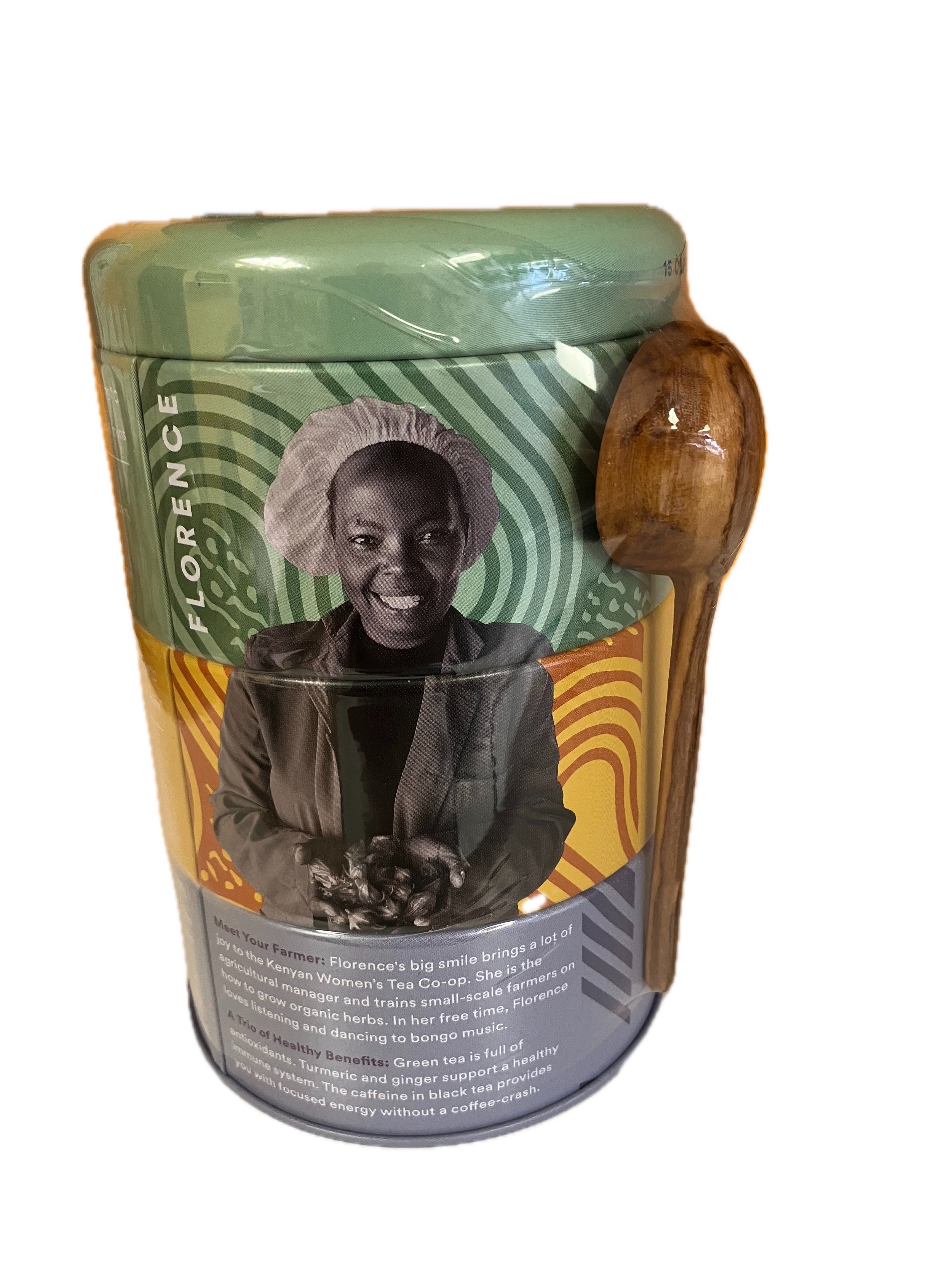 Justea -Assorted Trio Tin and Spoon - Organic Black, Green, Herbal Tea