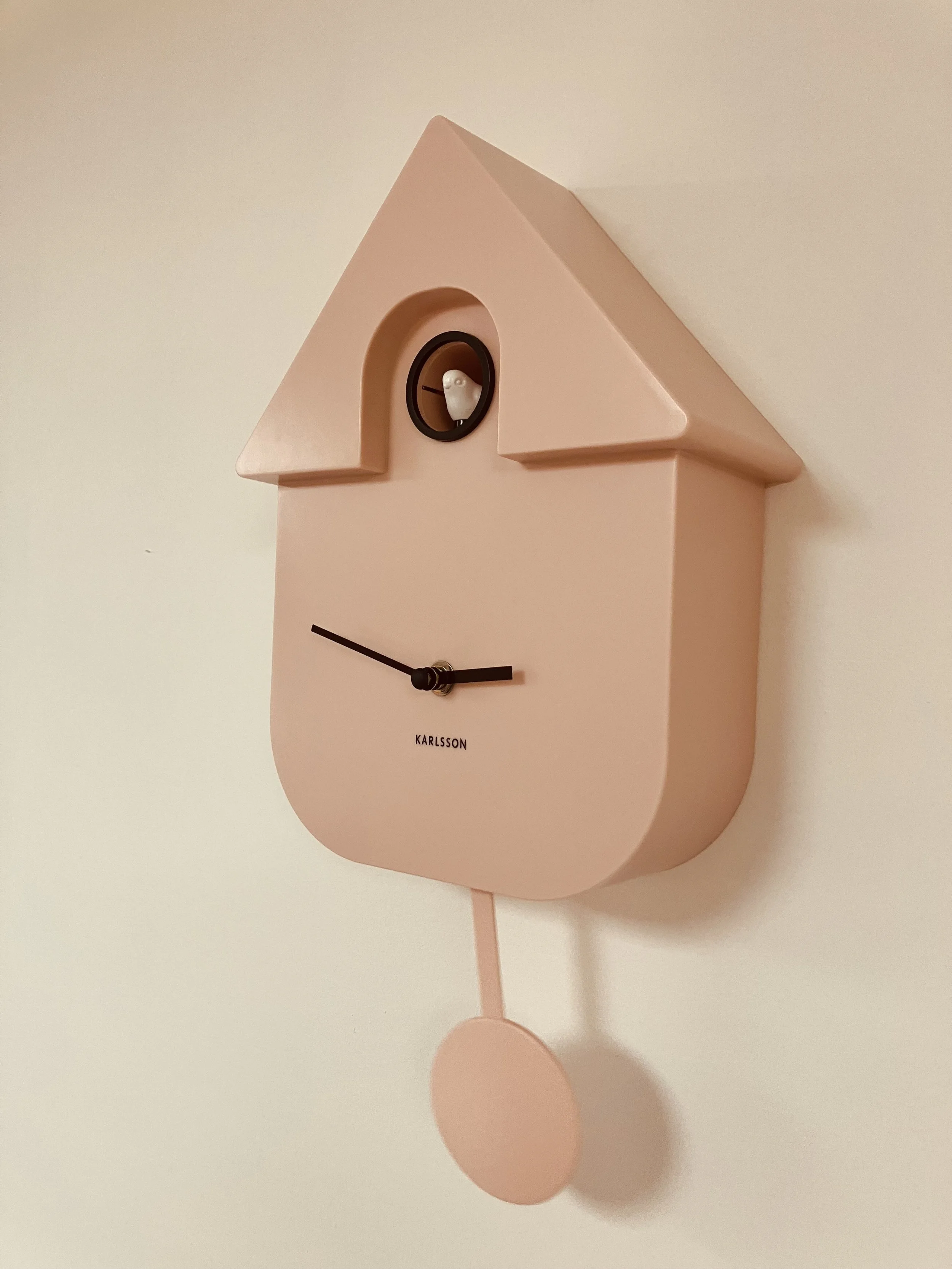 Karlsson Modern Cuckoo Clock ~ Auto-shut off - PINK