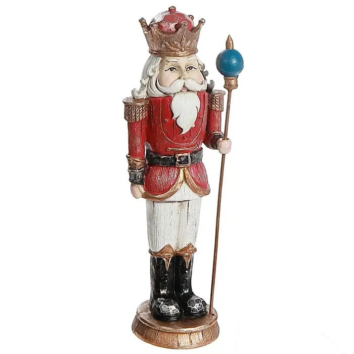 Polyresin Nutcracker Figurine - Red 10"