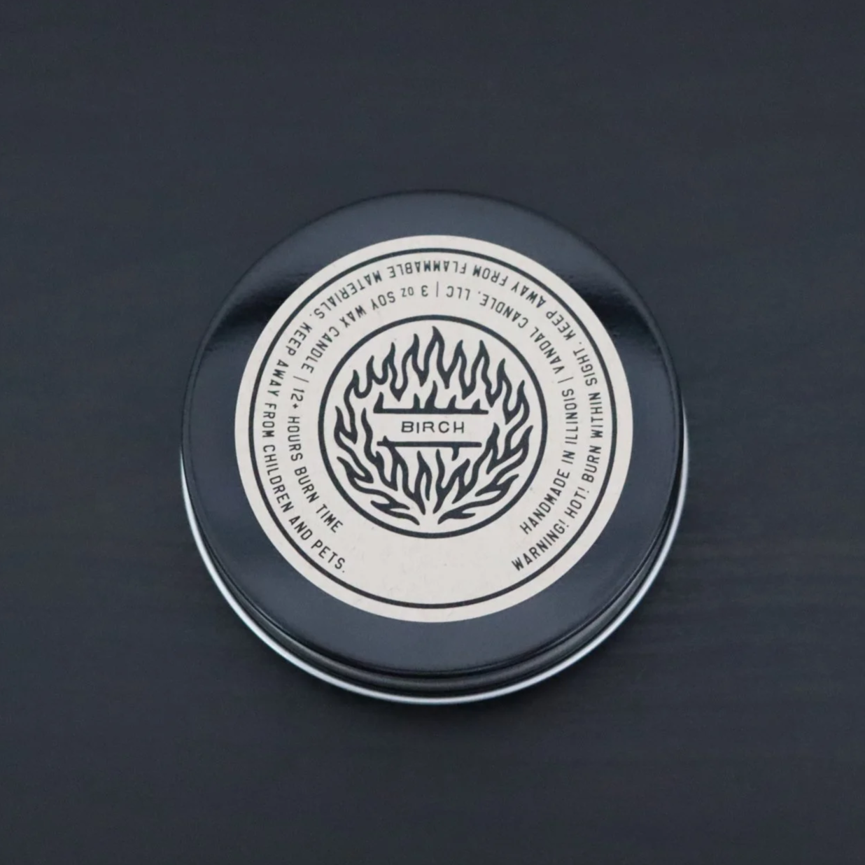 bottom scent label and candle information