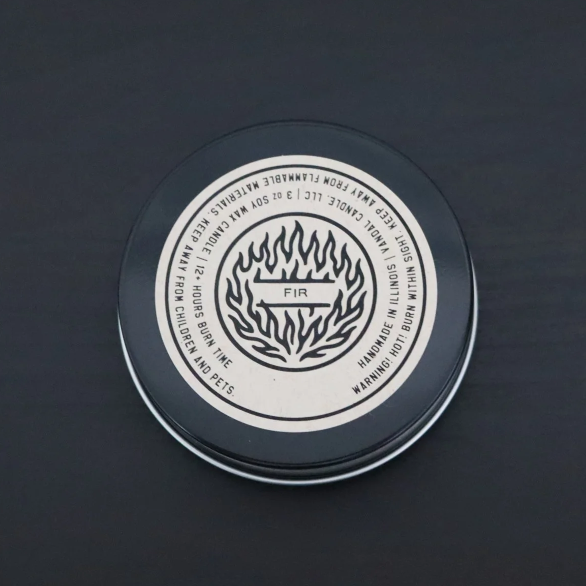 bottom scent label and candle information