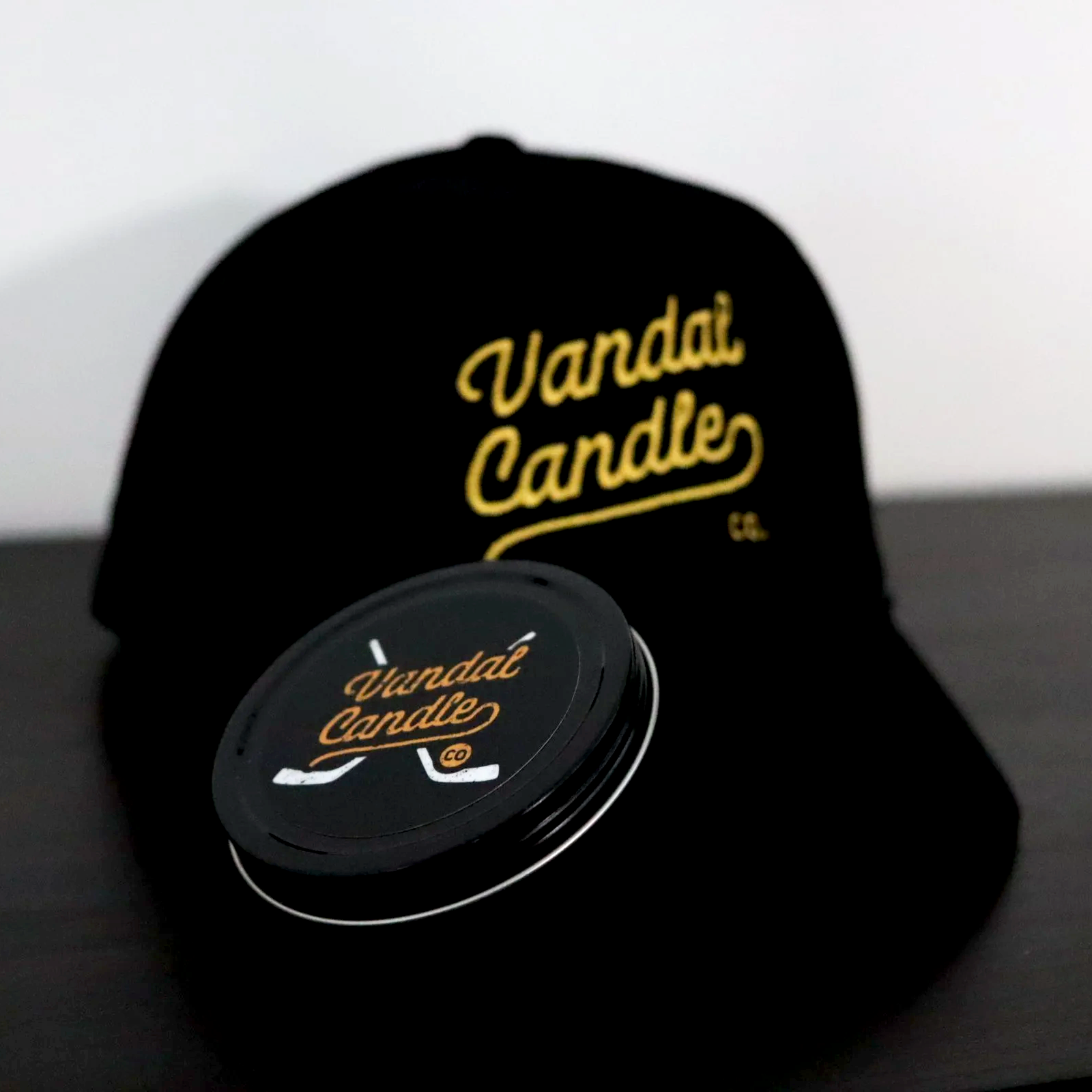 Jan '26 | Hockey Puck Candle + Corduroy Hat Bundle | Vandal Candle Co.
