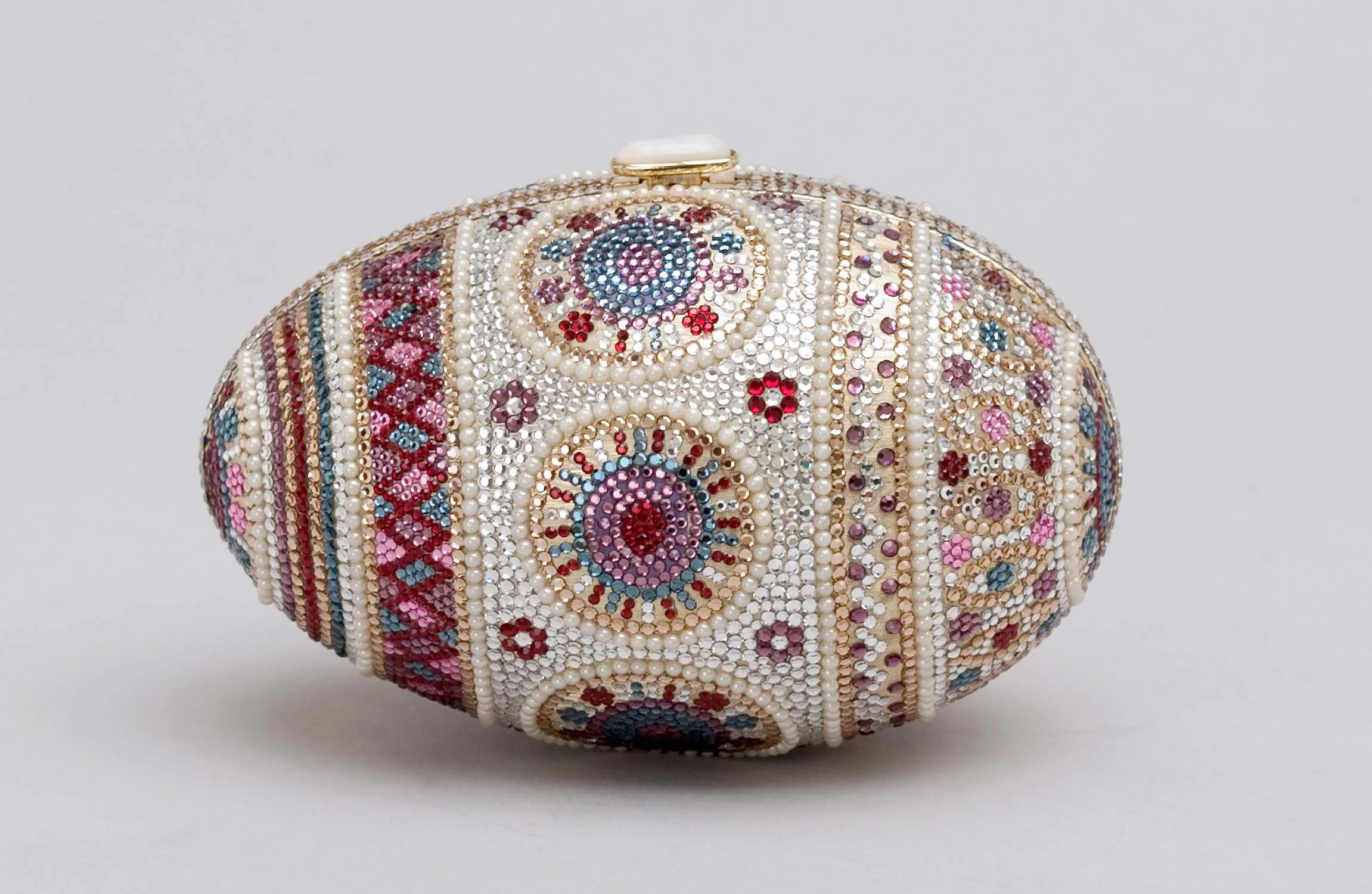 Faberge-inspired Egg with Multicolored Crystal Rhinestones, 1987