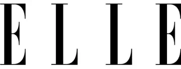 The logo of ELLE magazine in black and white.
