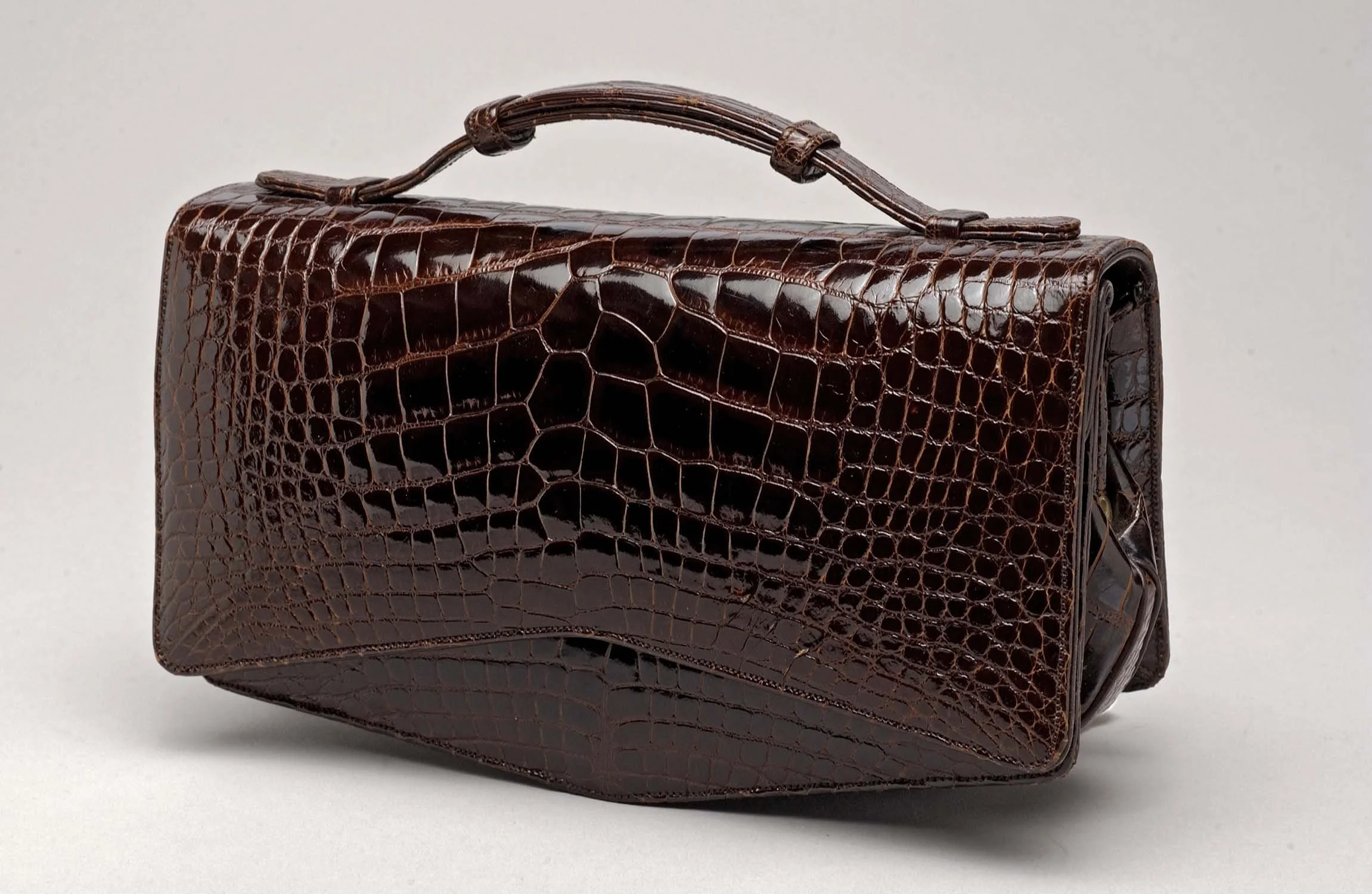 Brown Alligator Envelope with Collabsible Handle, 1992