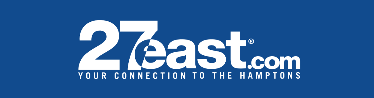 Logo for 27east.com with text 'Your Connection to the Hamptons' on a blue background.