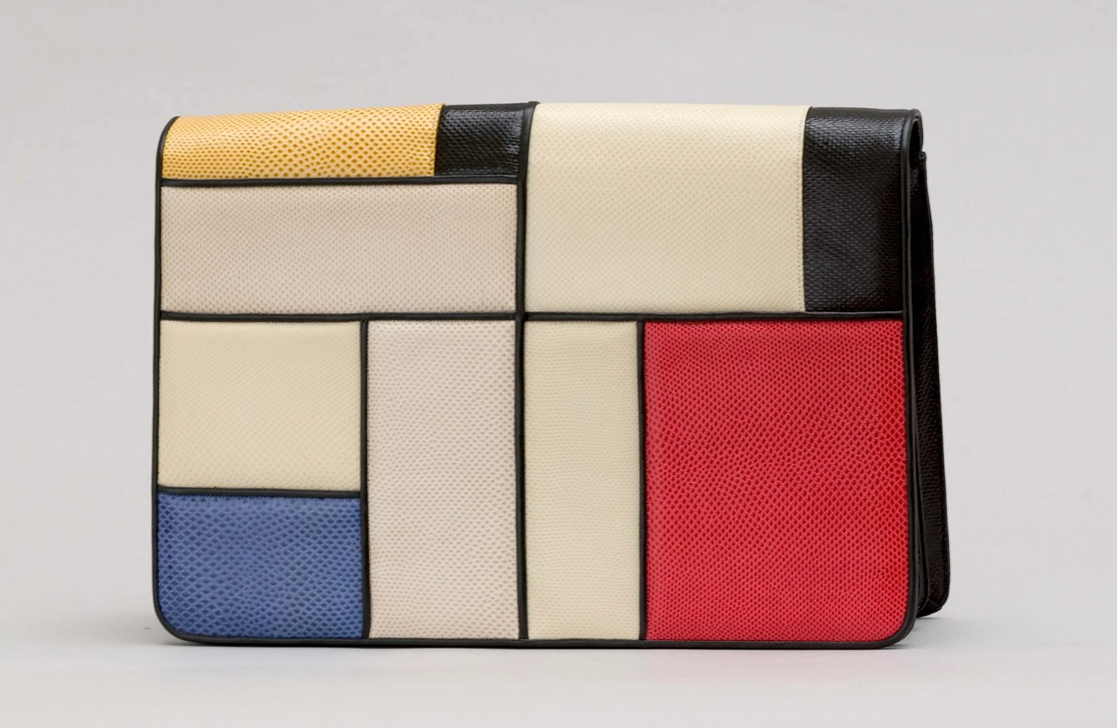 Multicolor Karung Envelope Inspired by Piet Mondrian Painting, 1990