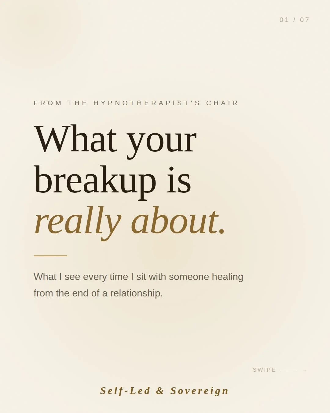 The hardest part of a breakup usually isn&rsquo;t missing them. It&rsquo;s missing who you were before you lost yourself in it.
Every time I sit with someone healing from the end of a relationship, this is what I find underneath the heartbreak. 

The