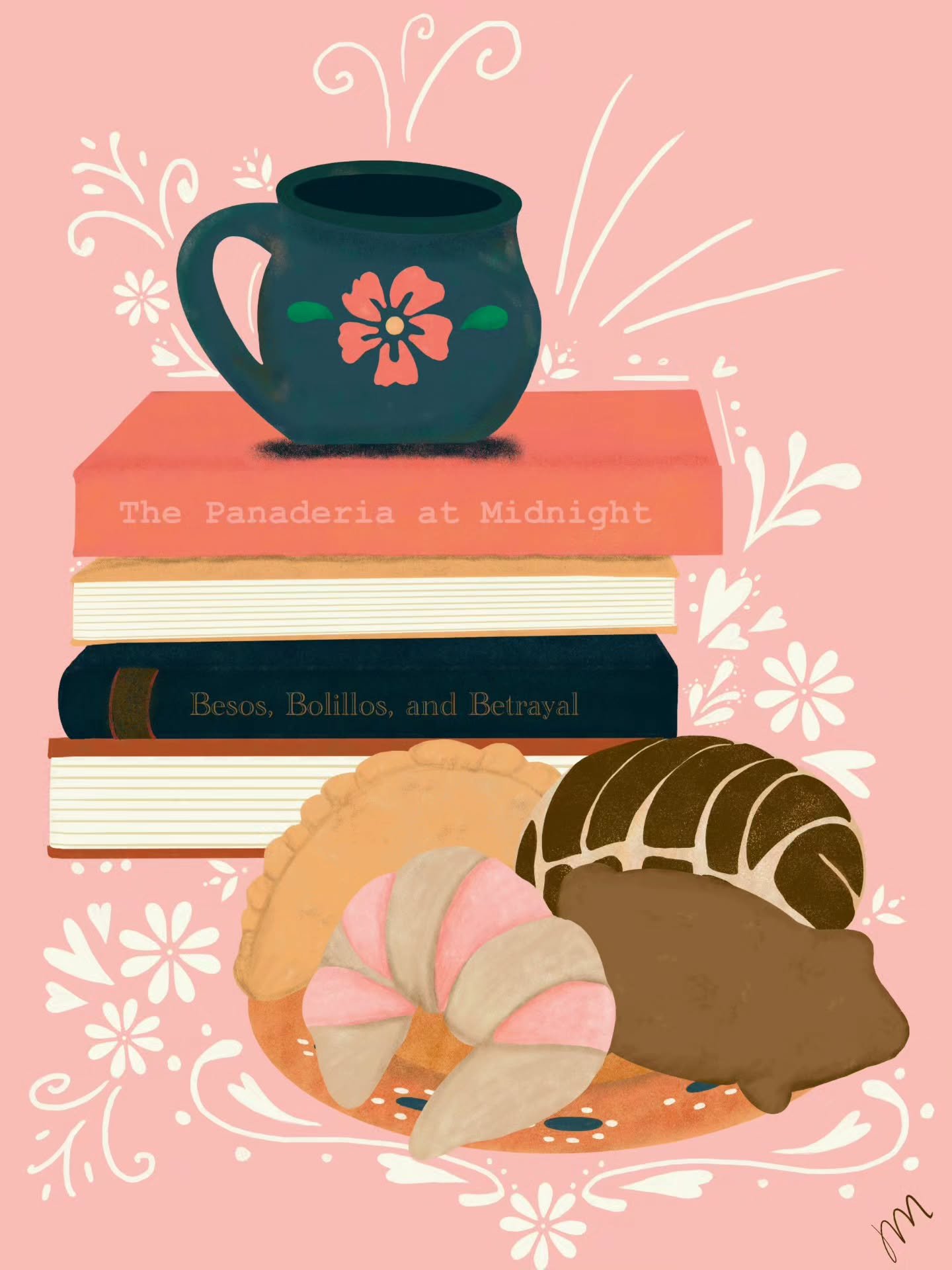 Something about the Fall makes the pan dulce and caf&eacute; taste better 🧡💛🩷🤎 

#pandulce #illustration #illustrationartists #caf&eacute; #cafecito #libros #fallvibes