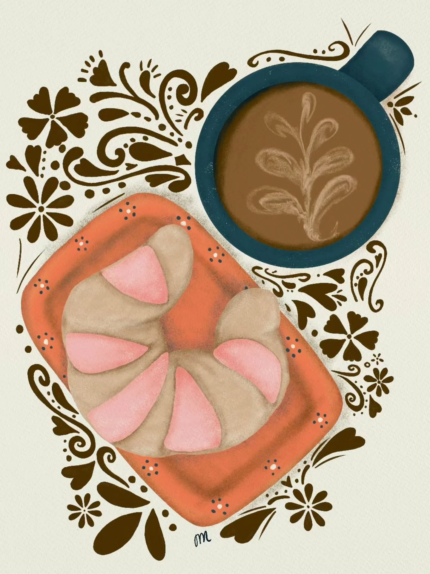 This is your sign to pause for a cuernito and cafecito. 🩷☕️