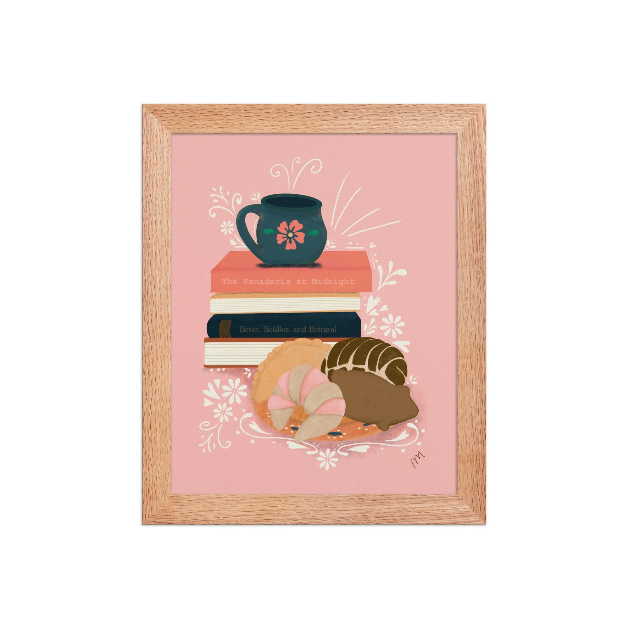 Pan, Books, and Cafe Framed Print