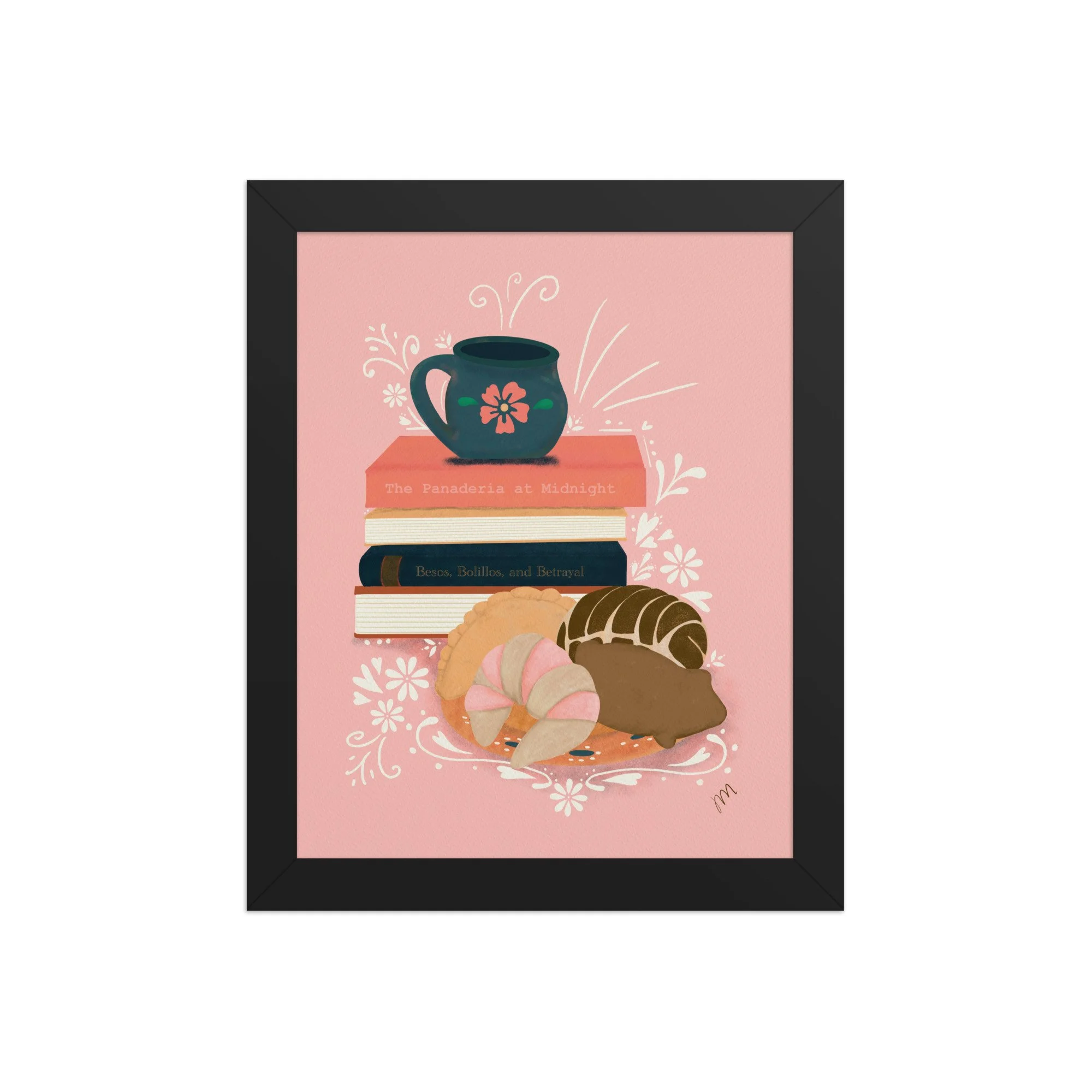 Pan, Books, and Cafe Framed Print