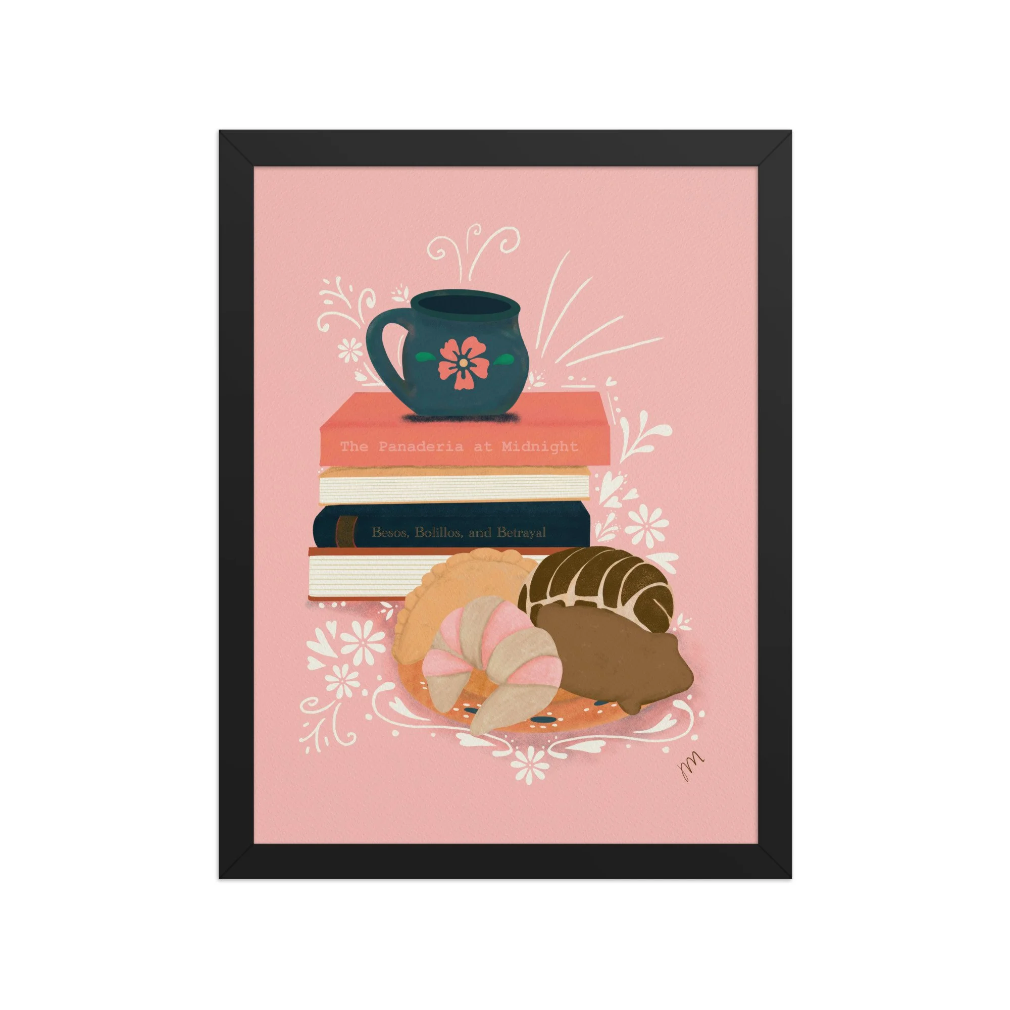 Pan, Books, and Cafe Framed Print
