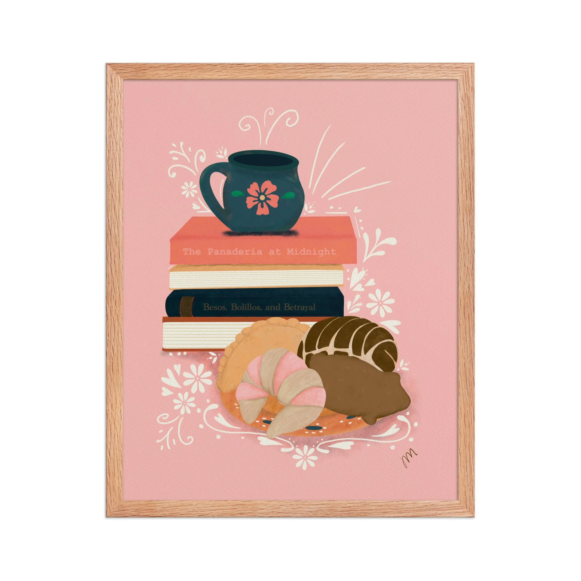 Pan, Books, and Cafe Framed Print