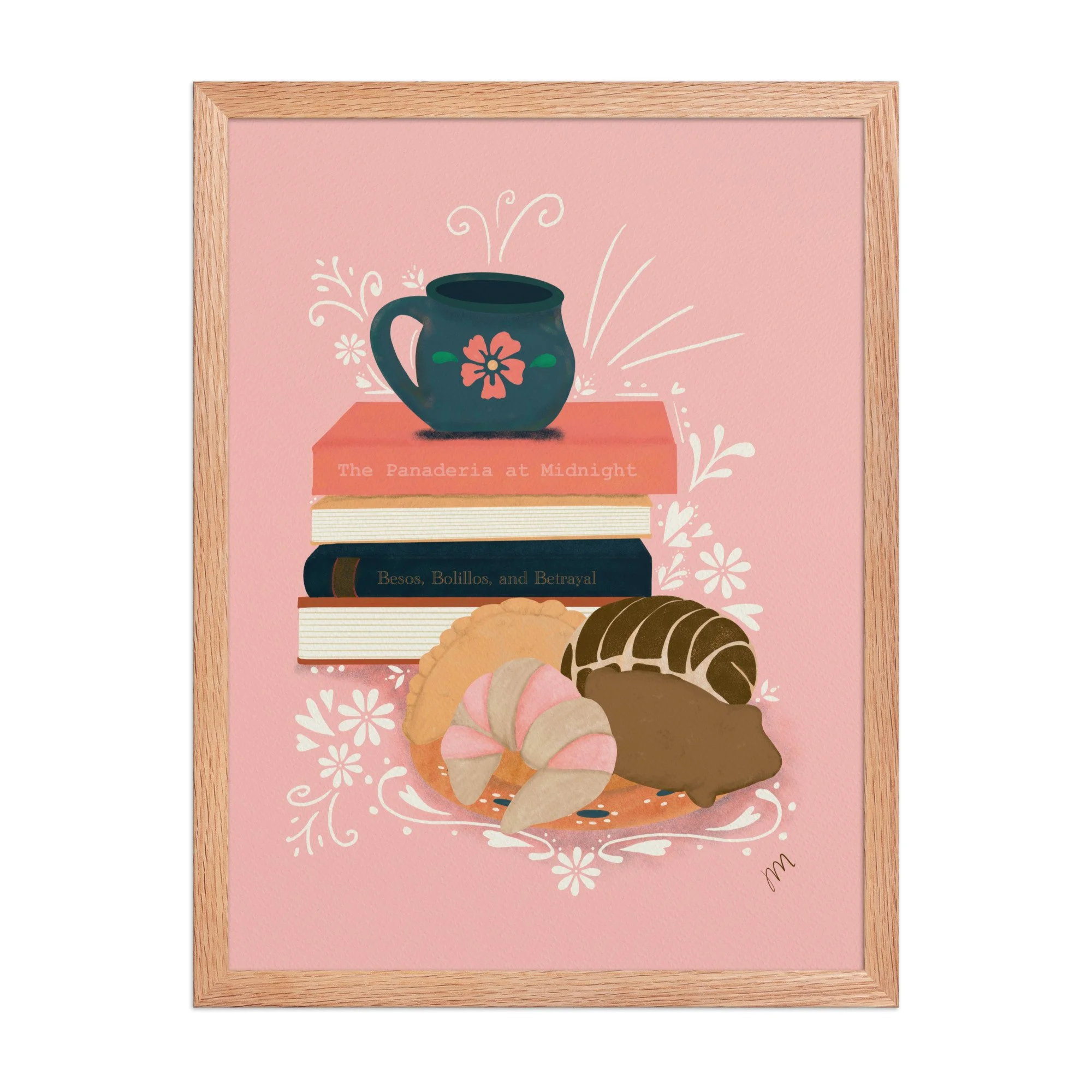 Pan, Books, and Cafe Framed Print