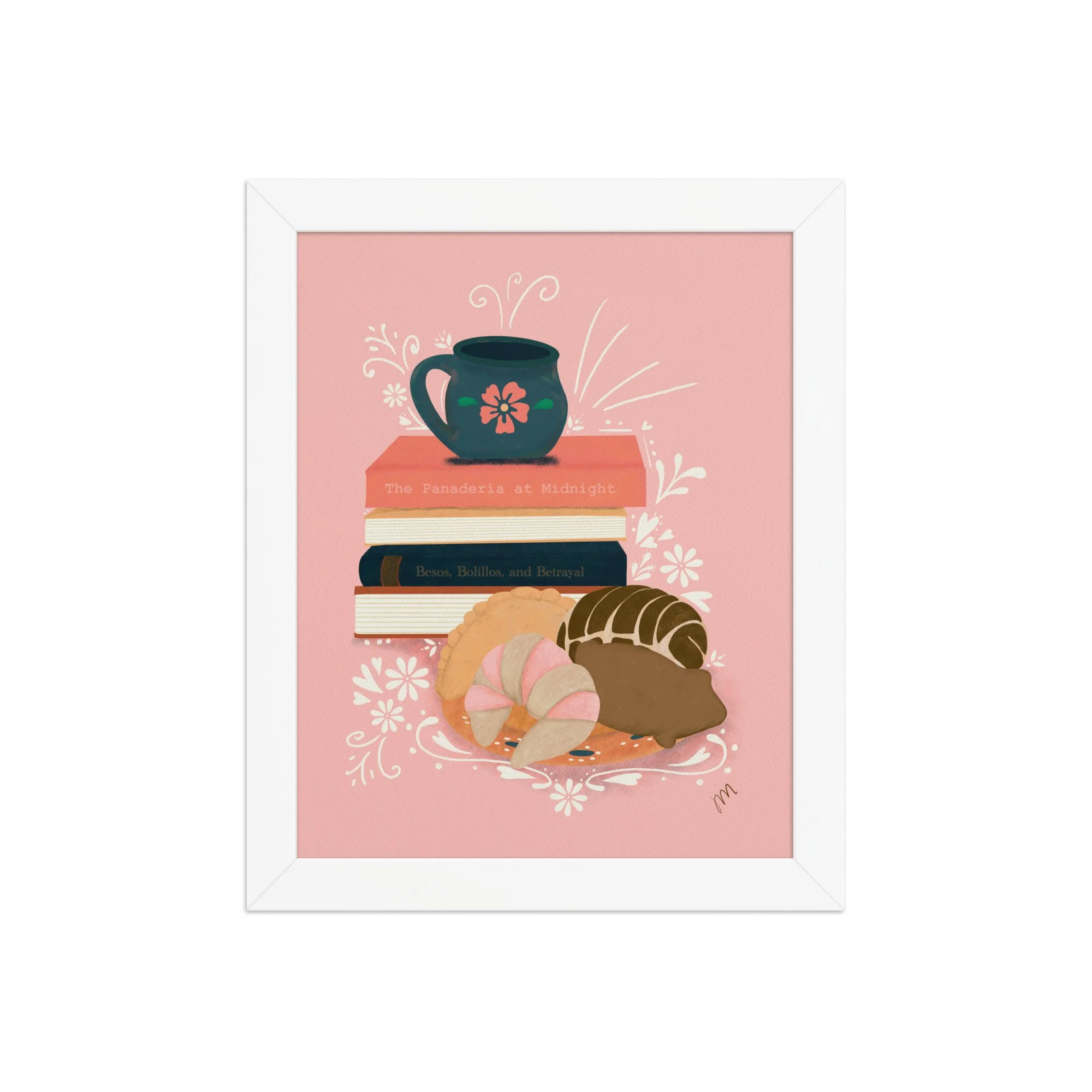 Pan, Books, and Cafe Framed Print