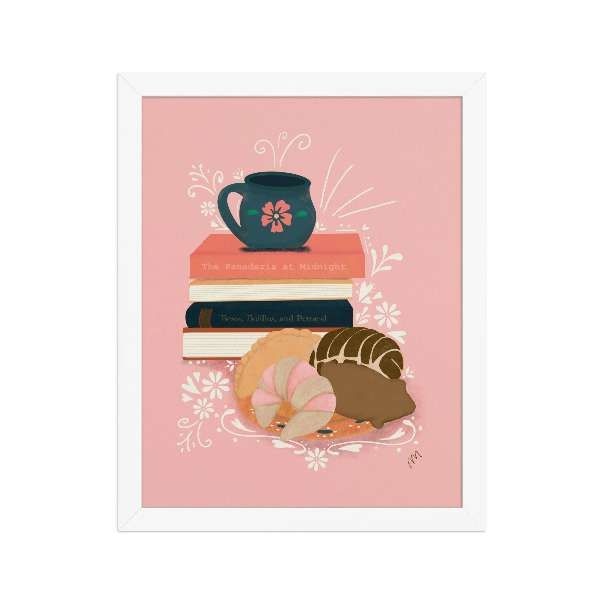 Pan, Books, and Cafe Framed Print