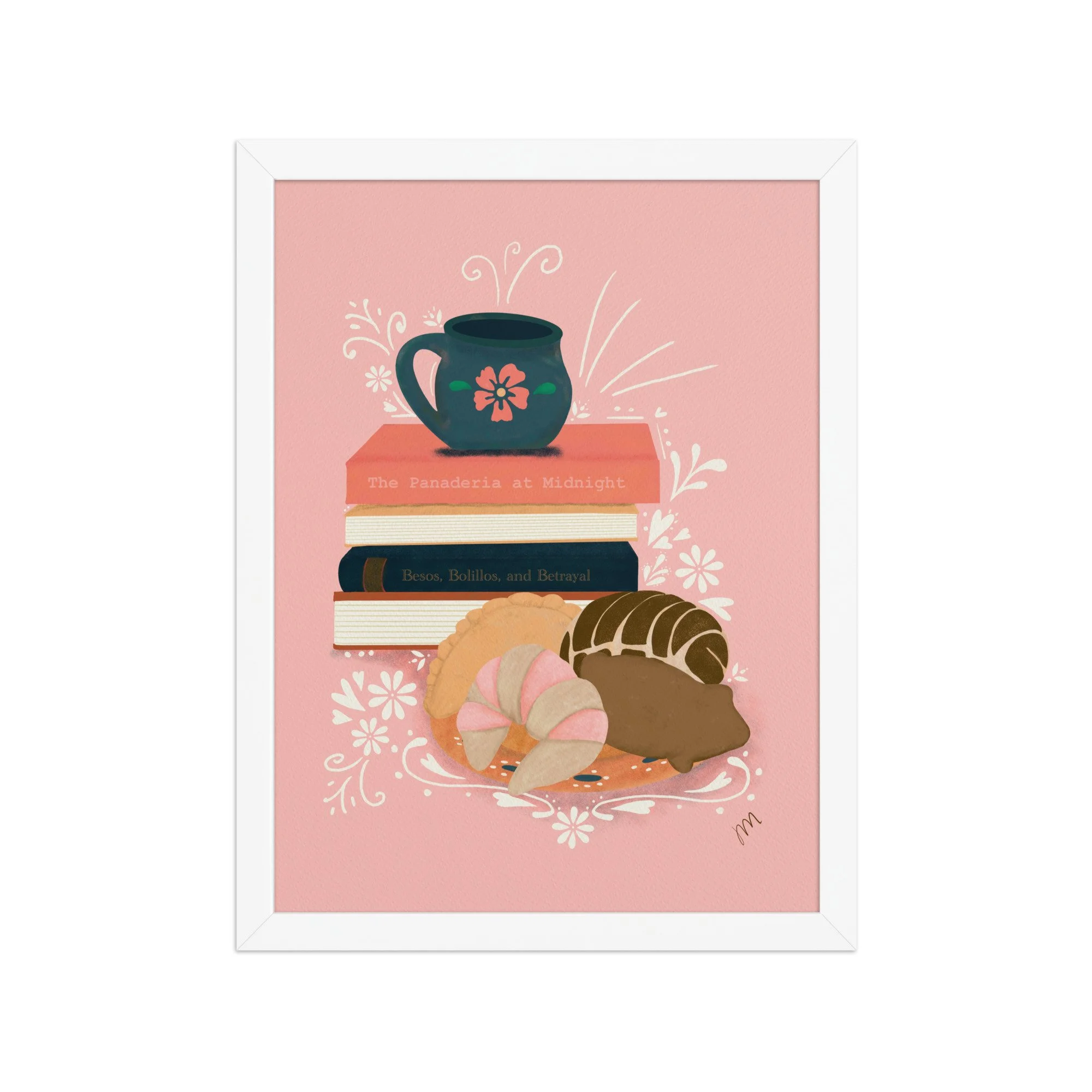 Pan, Books, and Cafe Framed Print
